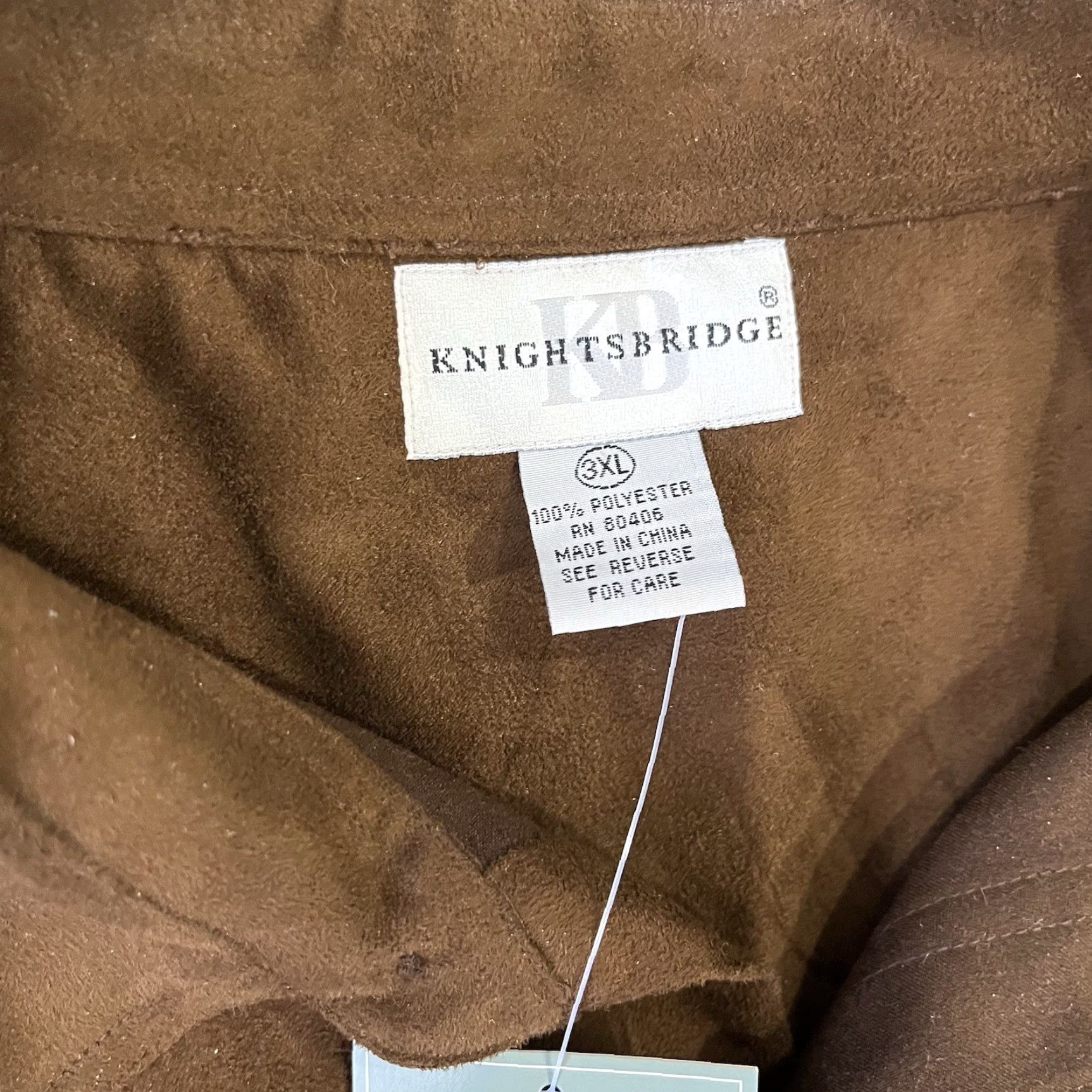 Vintage VINTAGE KnightsBridge Brown Button-Down Mens 3XL Long Sleeve Faux Suede Polyester New Size US XXL / EU 58 / 5 - 3 Thumbnail