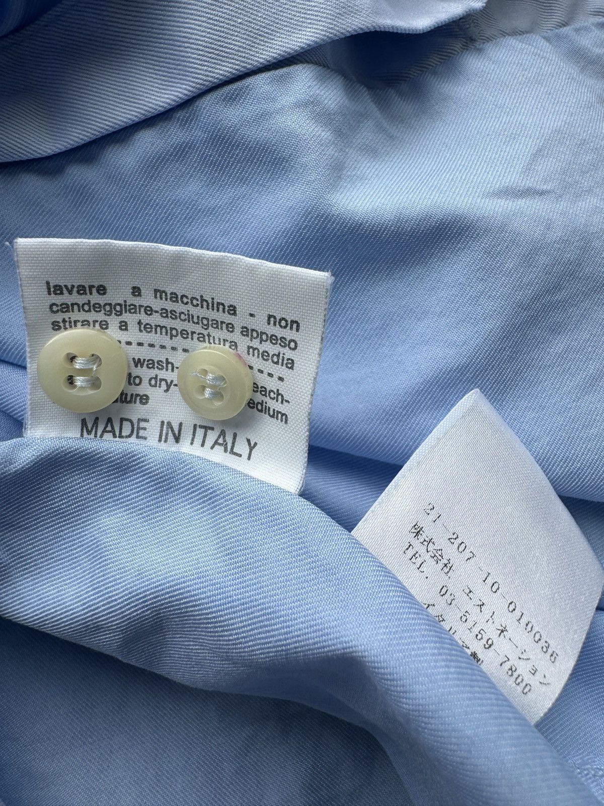 Bevilacqua BEVILACQUA Italy Handmade Mens Blue Cotton Dress Shirt Size US S / EU 44-46 / 1 - 22 Thumbnail