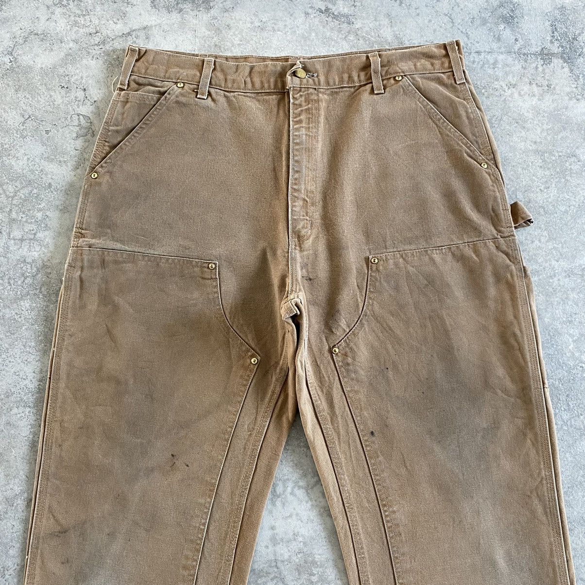 Carhartt VTG Carhartt Double Knee Faded Dirty Carpenter Work Pants Size US 35 - 3 Thumbnail