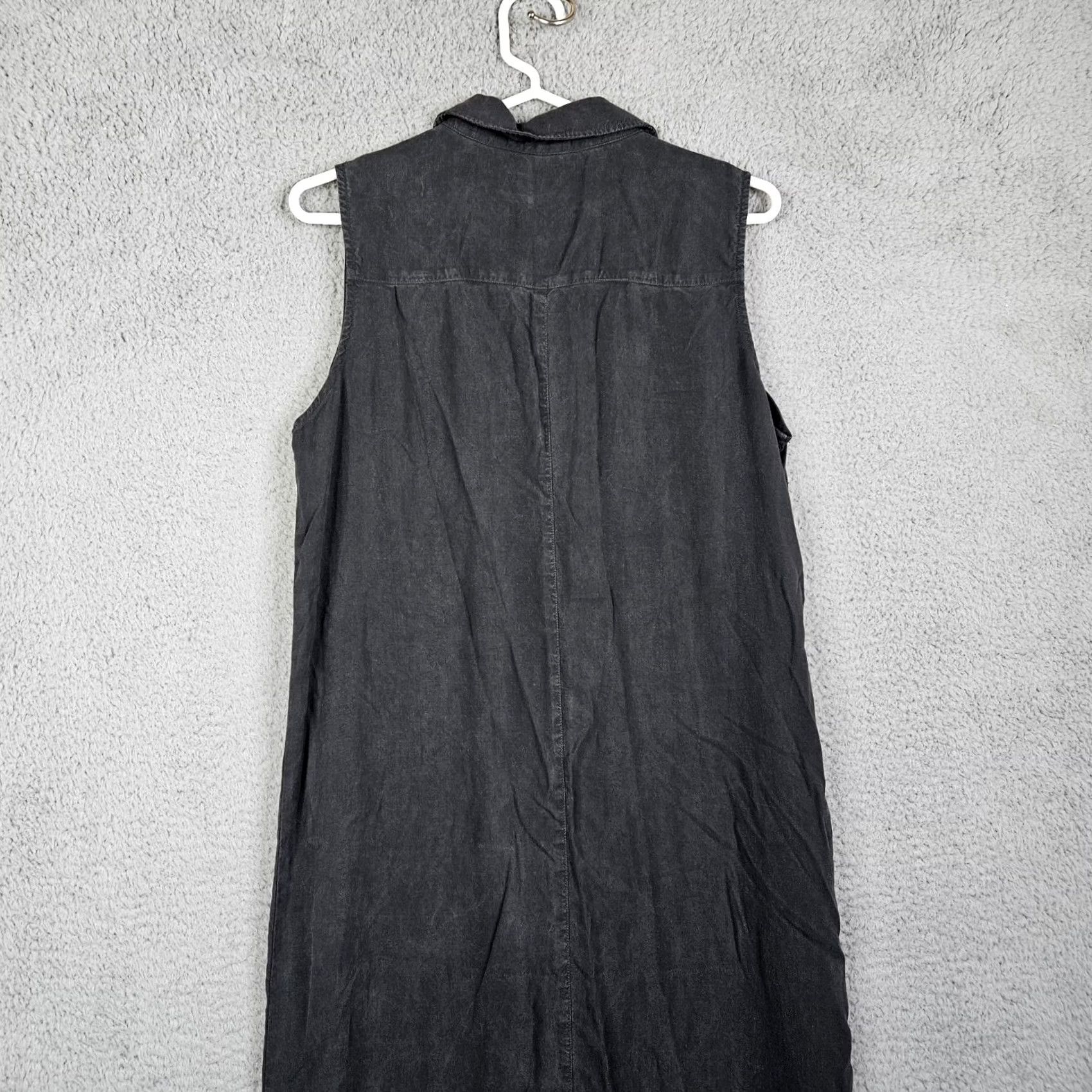 Vintage SIDE STITCH Dress Women's Dark Gray Tencera Button Front A-Line Knee Length S Gray Size S / US 4 / IT 40 - 6 Thumbnail