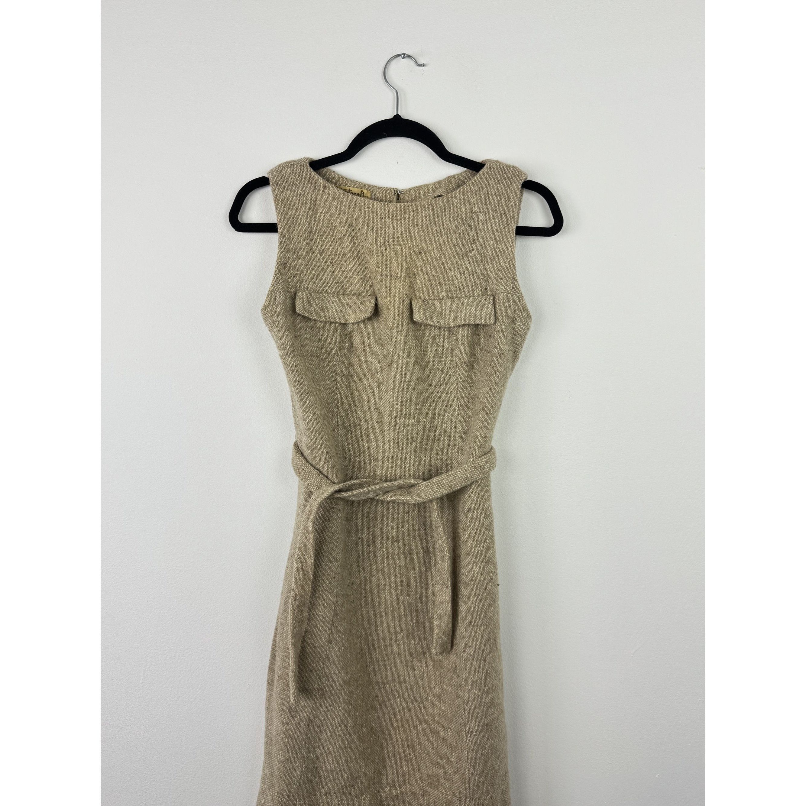Other Vintage 80s Wool Beige Dress Size S / US 4 / IT 40 - 2 Thumbnail