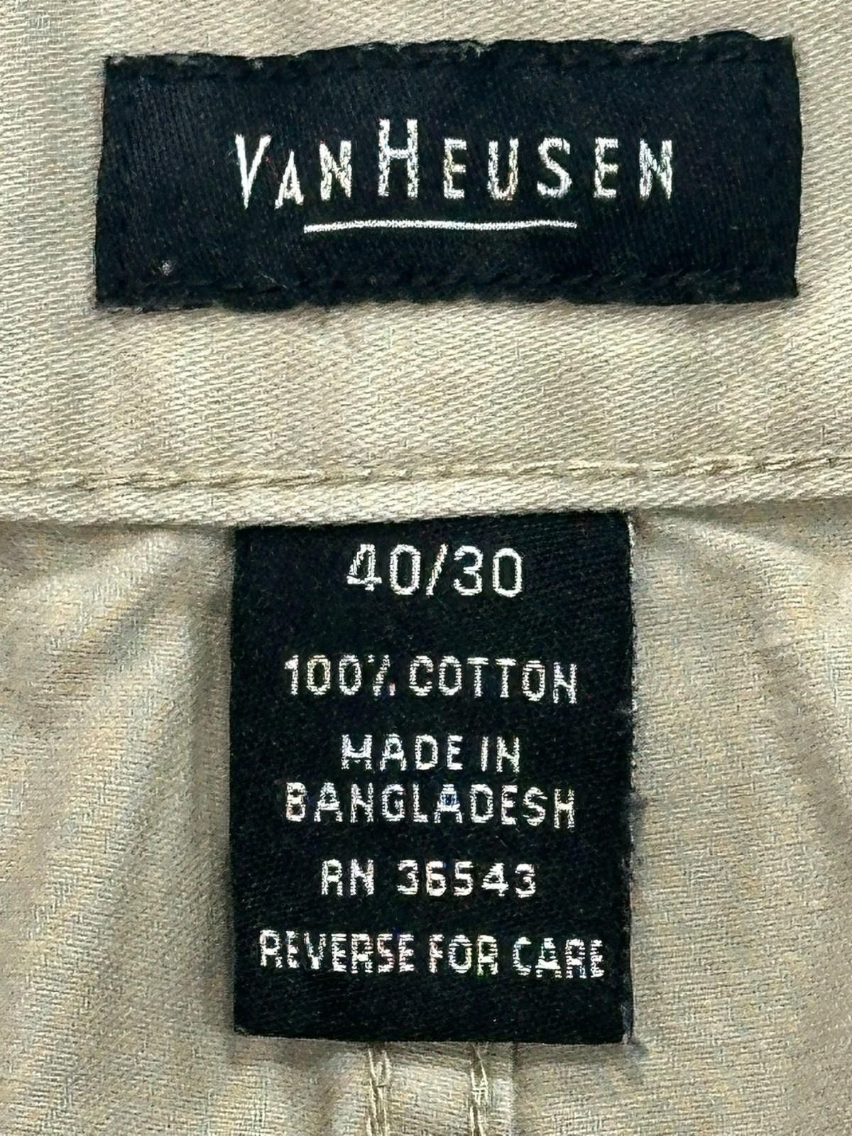 Van Heusen Van Heusen 100% Cotton Flat Front Chinos Brown Mens 40/30 Size US 40 / EU 56 - 3 Thumbnail