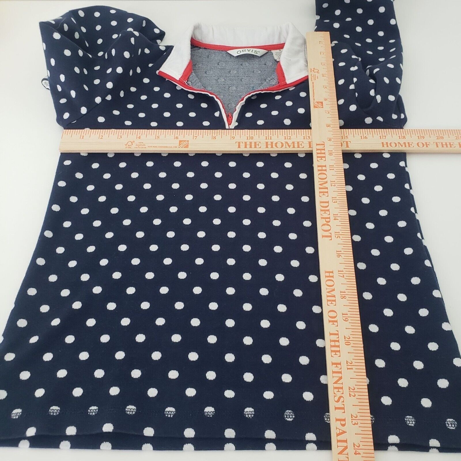 Orvis Orvis Polka Dot Sweater Womens Size Small Blue Knit Stretch Size S / US 4 / IT 40 - 5 Thumbnail