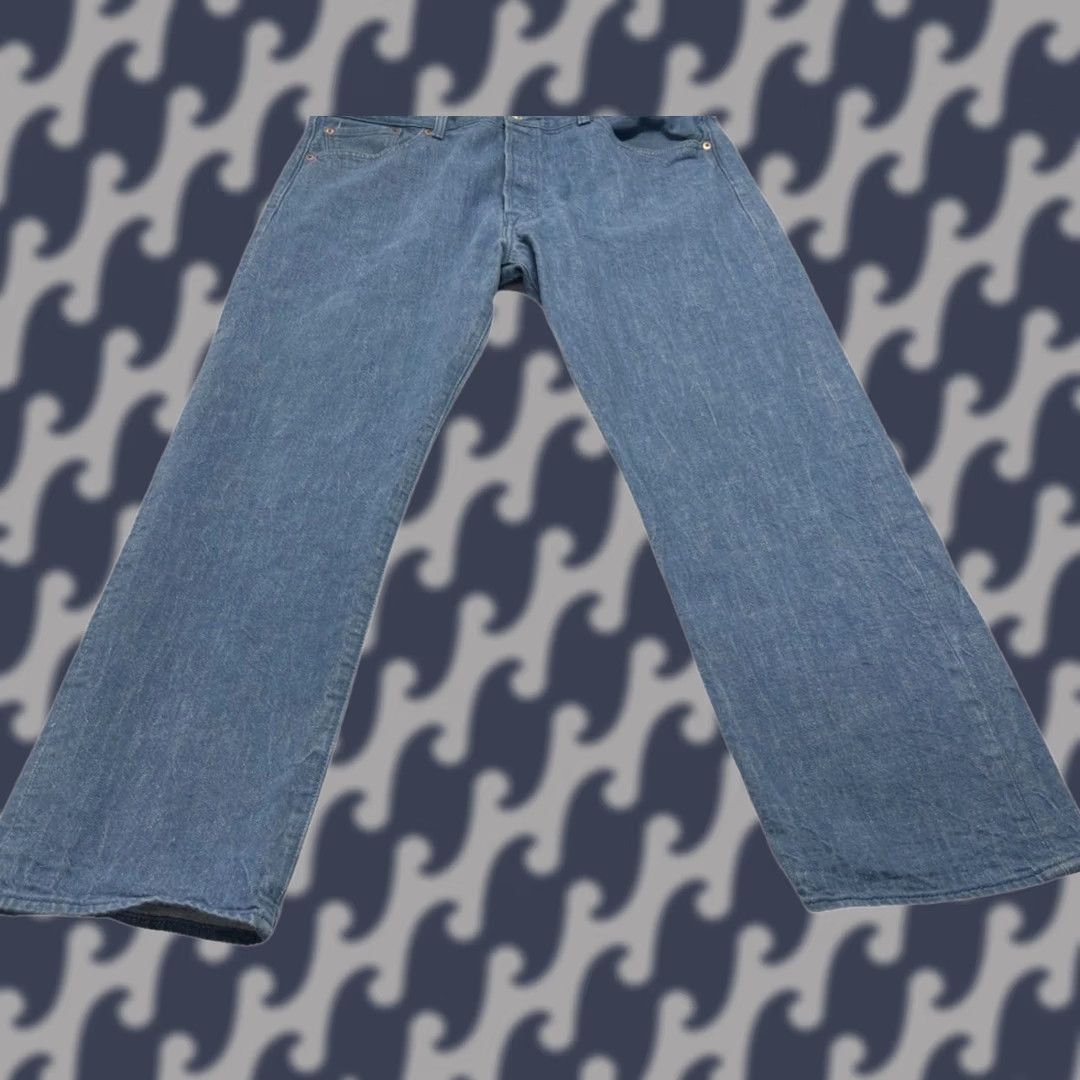 Levi's Levi's 501 Jeans Button Fly Straight Denim 40 x 32 Mens Blue Dark 100% Cotton Regular Fit Mexico Size US 40 / EU 56 - 1 Thumbnail