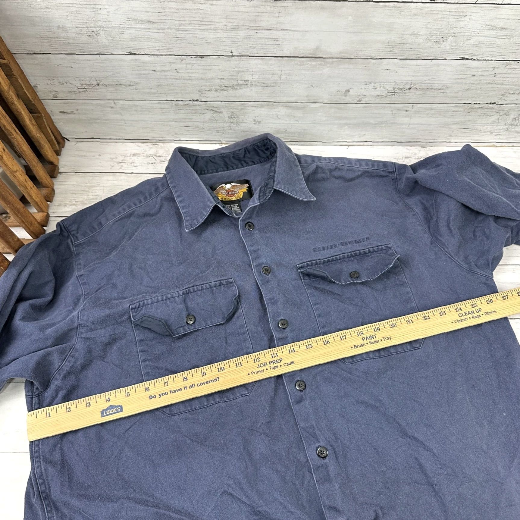 Harley Davidson VINTAGE Harley-Davidson Button-Up Shirt Men’s 2XL Long Sleeve Blue Biker Motorcycle 90s Size US XXL / EU 58 / 5 - 7 Thumbnail