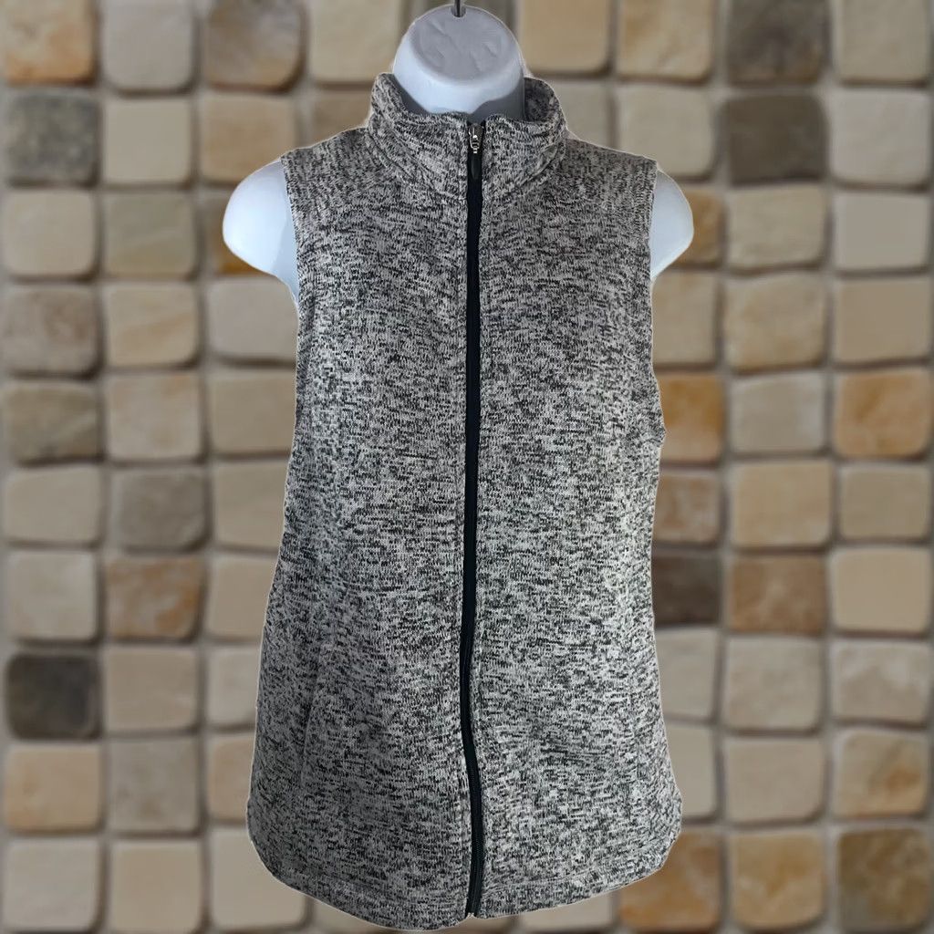 Vintage Exertek Women’s Small Vest Full Zip Heather Gray - Polyester Fleece Jacket Size S / US 4 / IT 40 - 1 Thumbnail