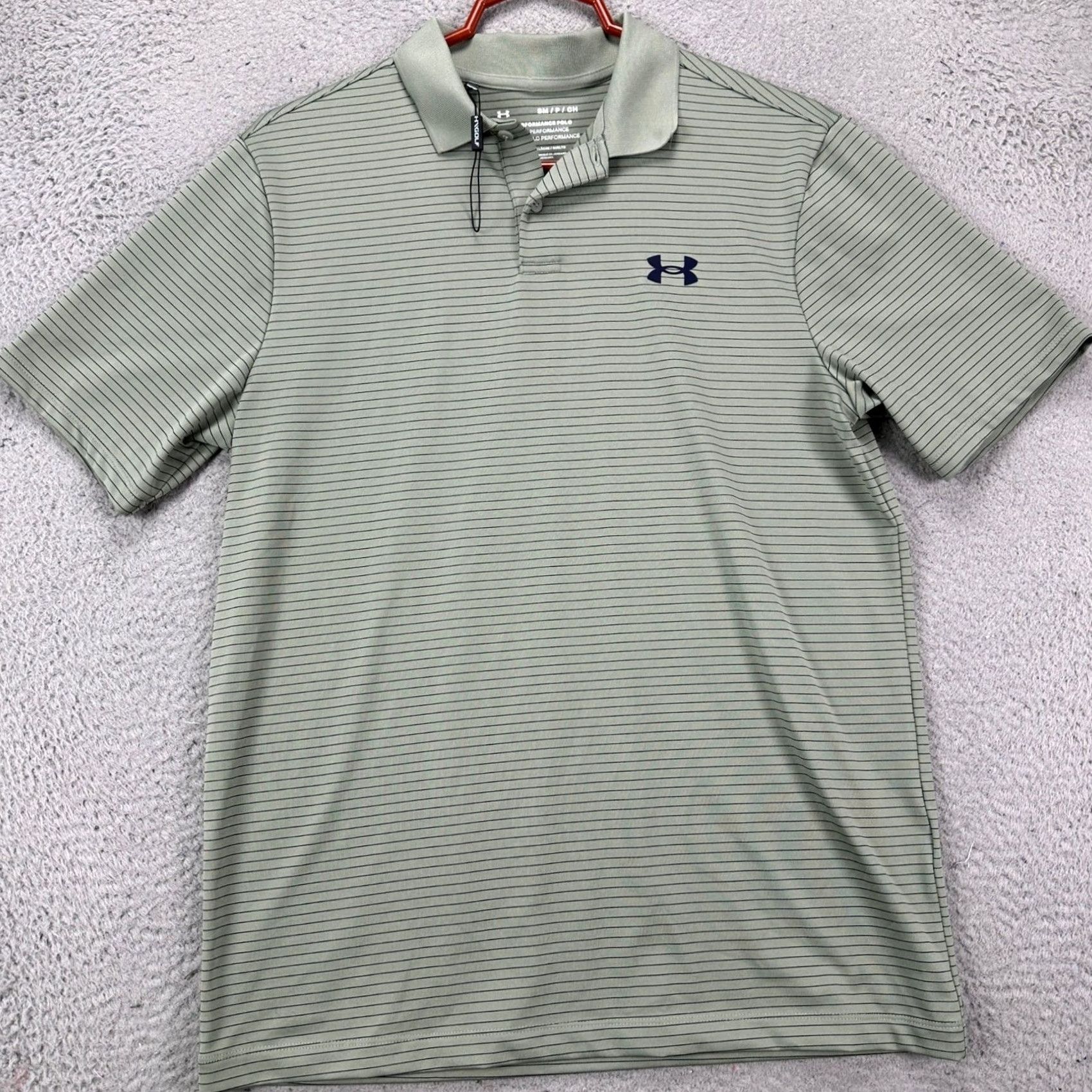Under Armour Under Armour The Performance Polo Shirt Mens Small Gray Stripes Rugby Golf NEW Size US S / EU 44-46 / 1 - 3 Thumbnail