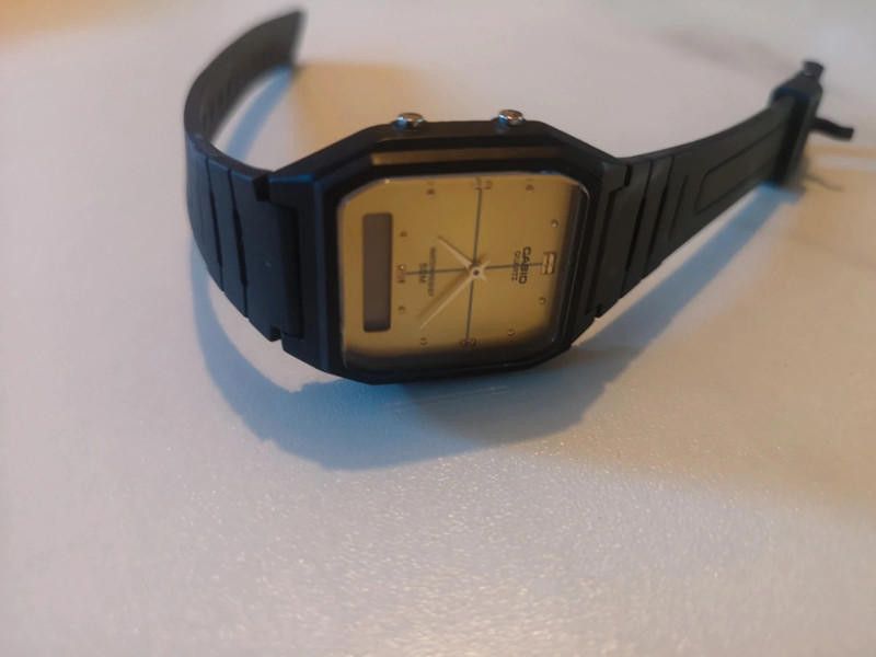 Casio Casio gold dial black plastic strap watch Size ONE SIZE - 2 Thumbnail