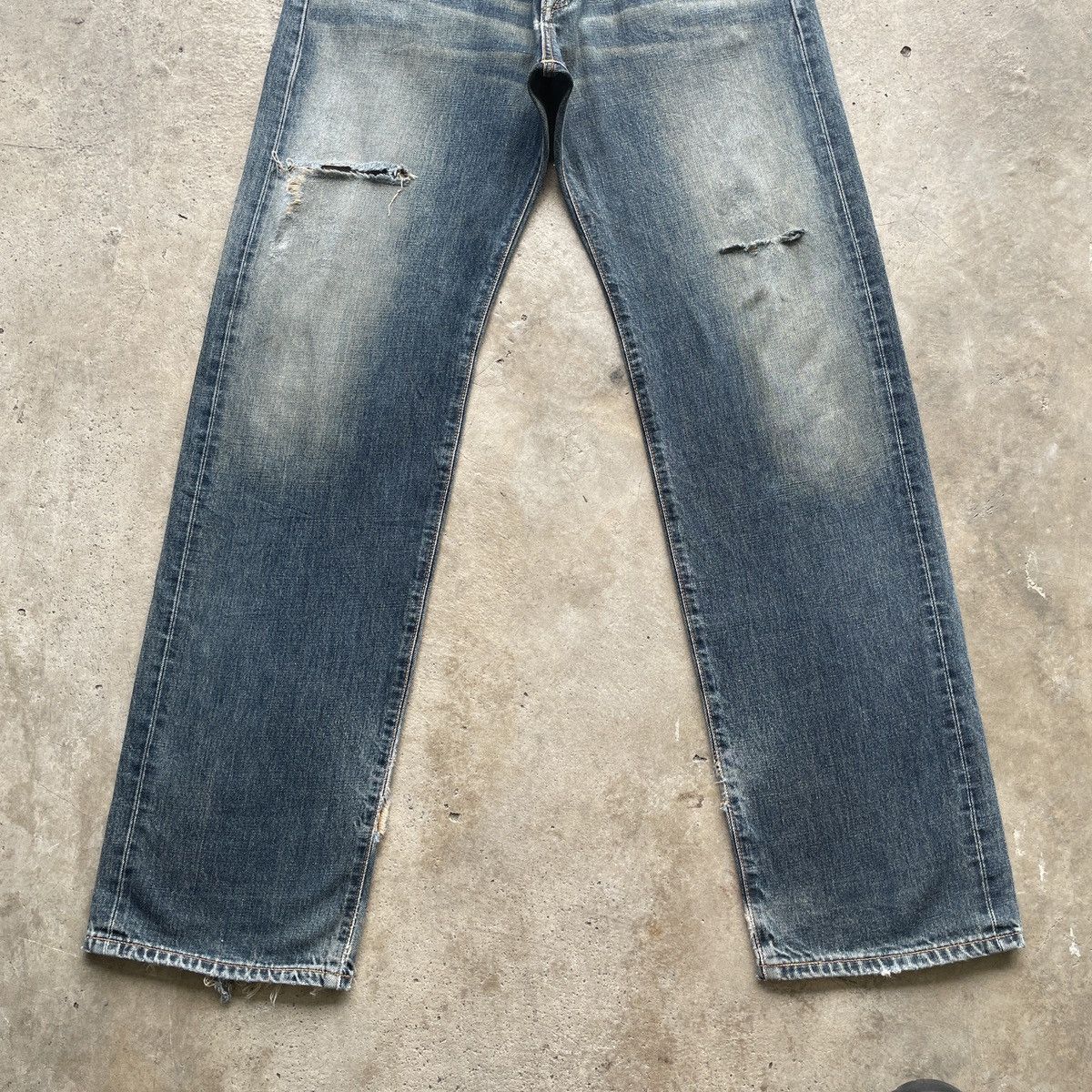 Edwin Vintage Edwin 505 Distressed Baggy Jeans RedLine Faded Pants Size US 31 - 4 Thumbnail