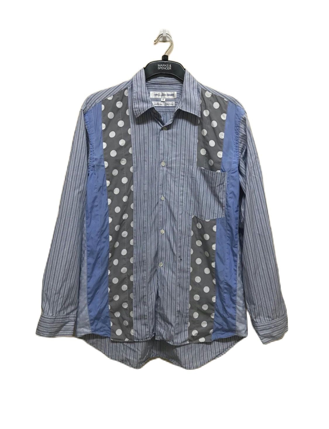 Pre-owned Comme Des Garçons Shirt Patchwork In Blue