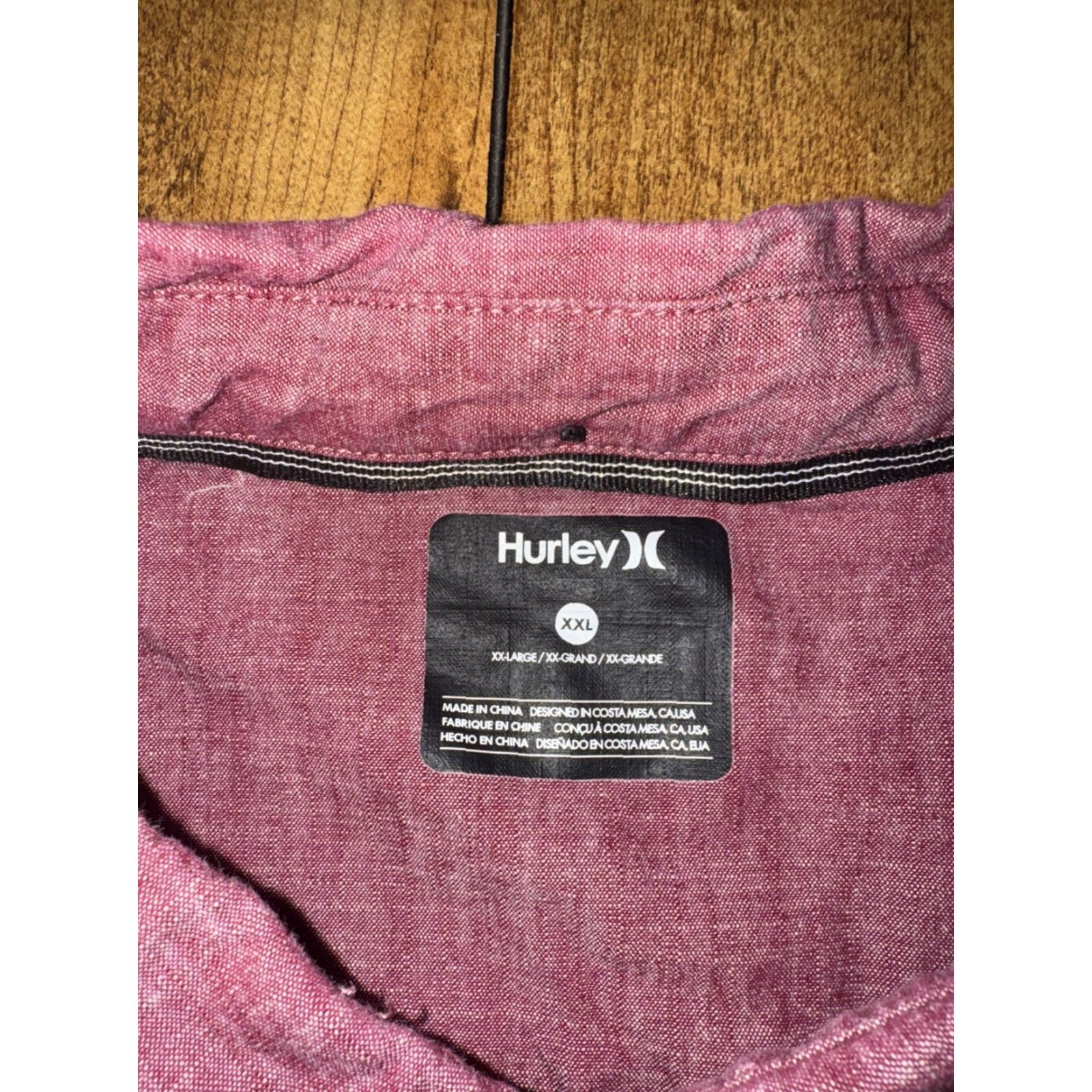 Hurley Hurley Red Chambray Short Sleeve Button-Up Shirt 2XL Casual Mens Shirt Size US XXL / EU 58 / 5 - 4 Thumbnail