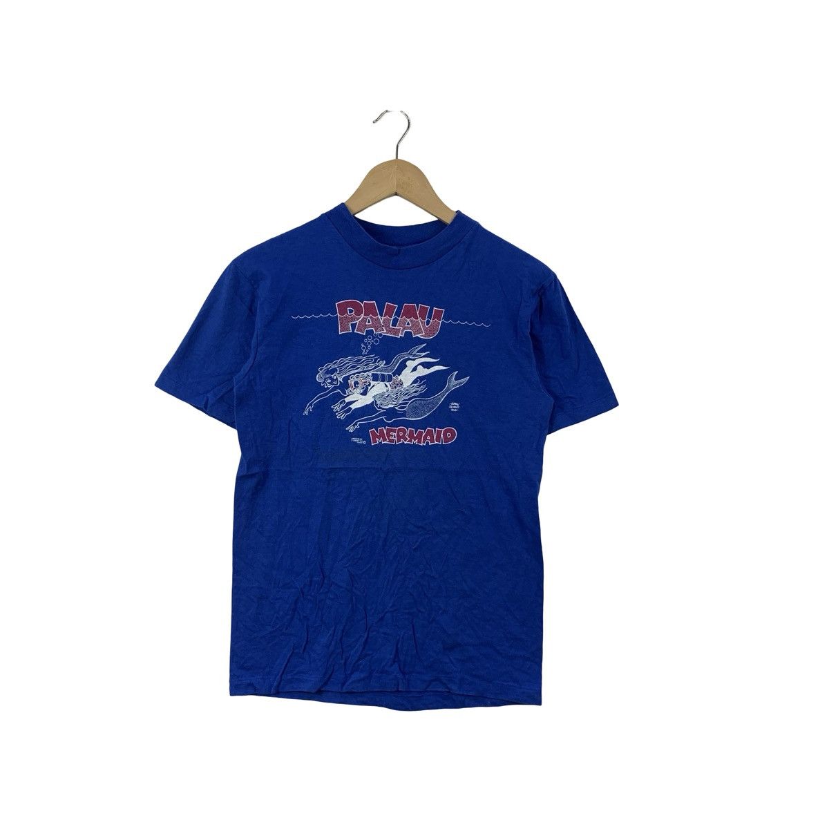 Vintage Vintage Palau Mermaid Graphic T-Shirt Ocean Theme Tourist Size US S / EU 44-46 / 1 - 1 Thumbnail