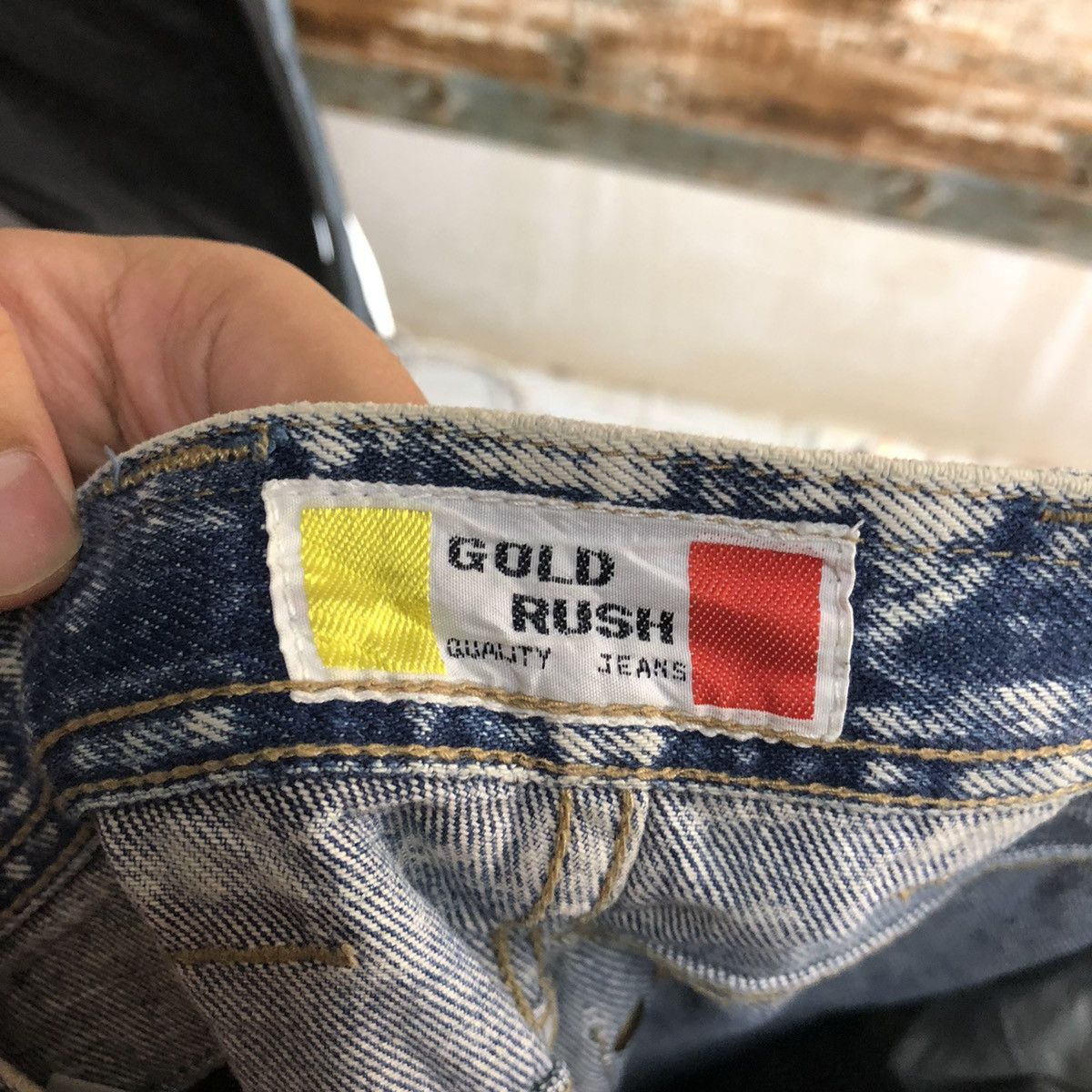 Vintage Gold Rush vintage sand Blue Denim Pants #A2127 Size US 27 - 21 Thumbnail