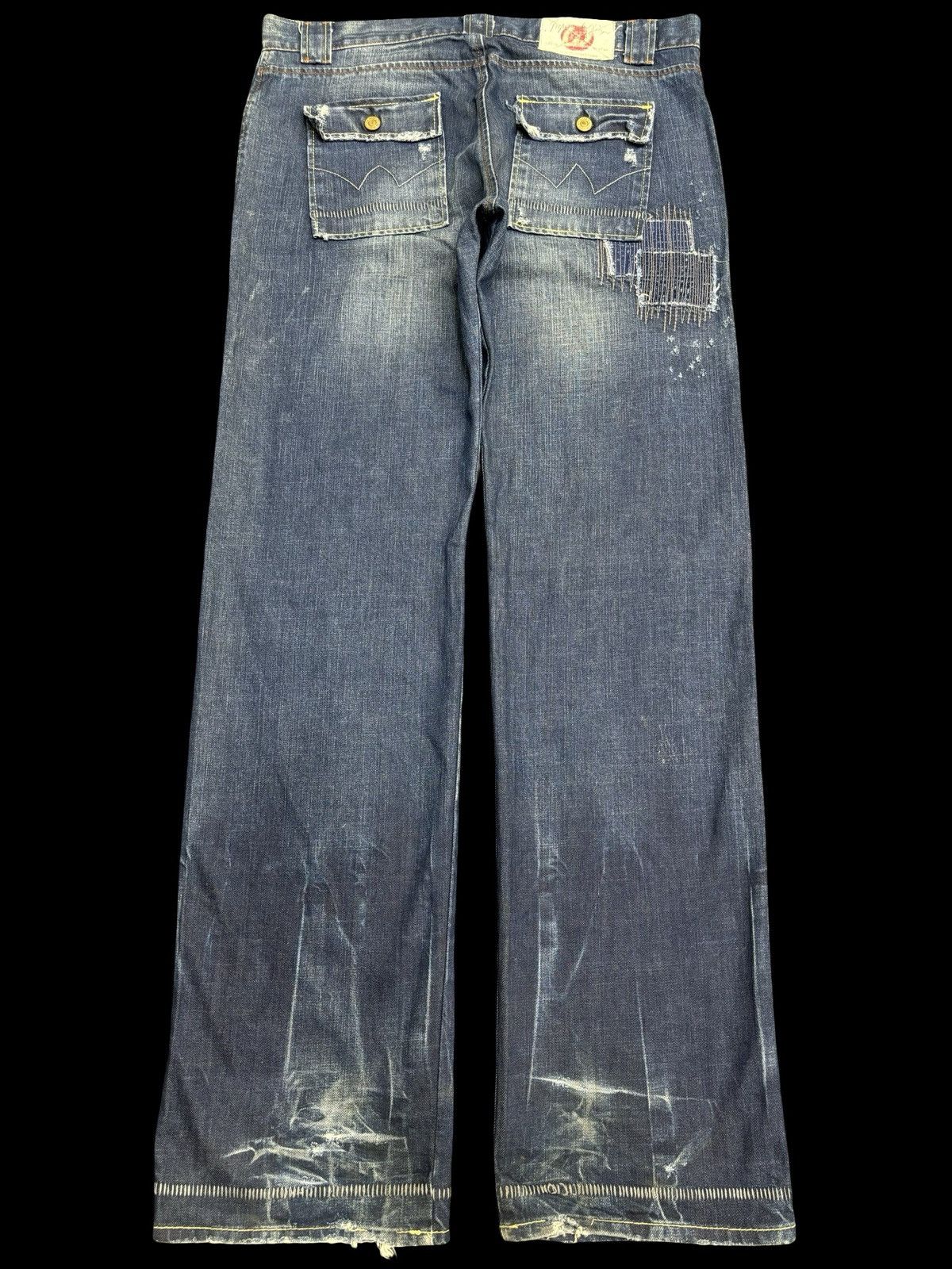 Japanese Brand 💥Patchwork💥Sick 90s Japan Rags Patchwork Recons Denim F470 Size US 36 / EU 52 - 2 Thumbnail