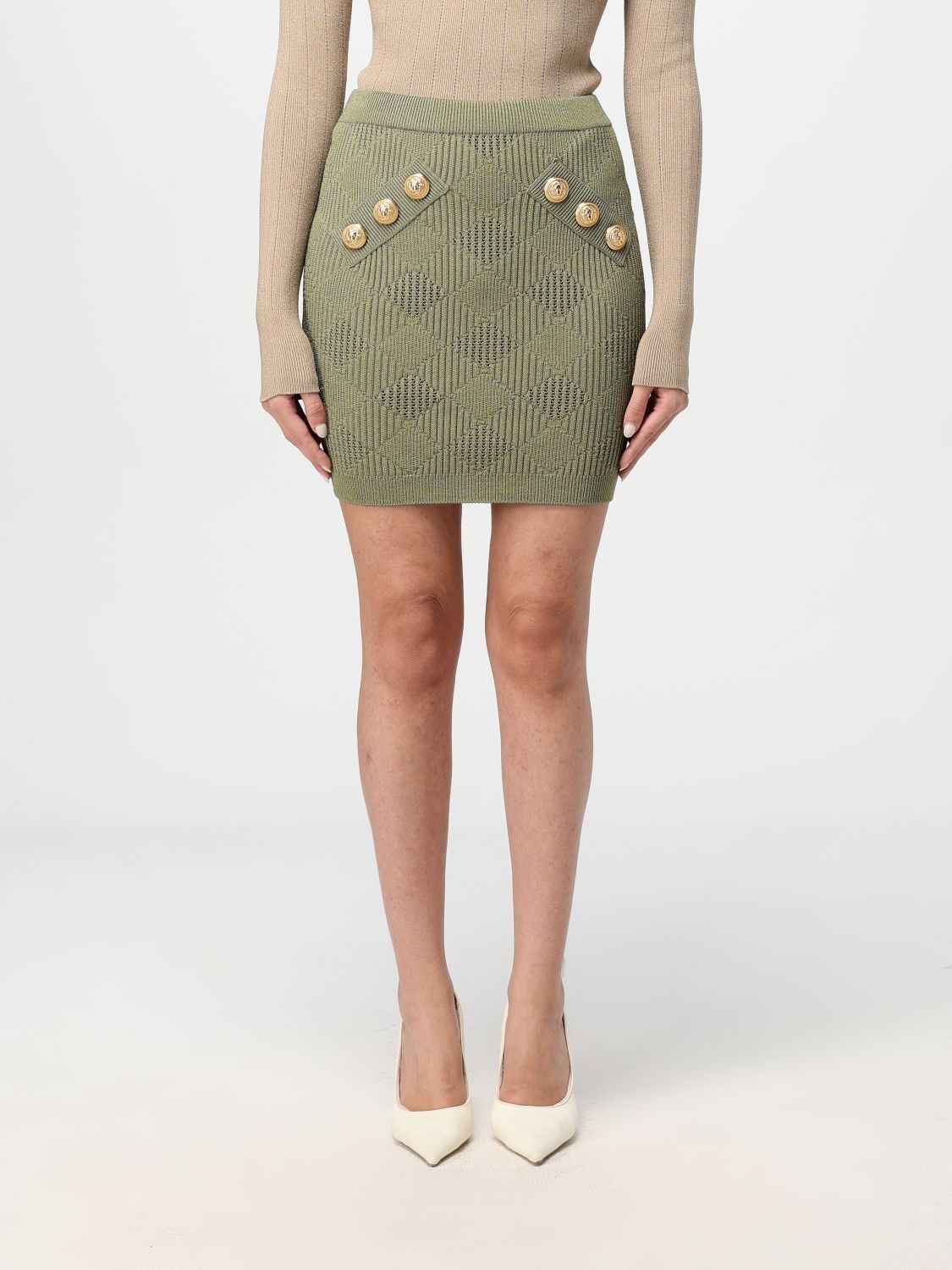 Balmain Balmain Skirt Woman Green Size 26" / US 2 / IT 38 - 1 Thumbnail