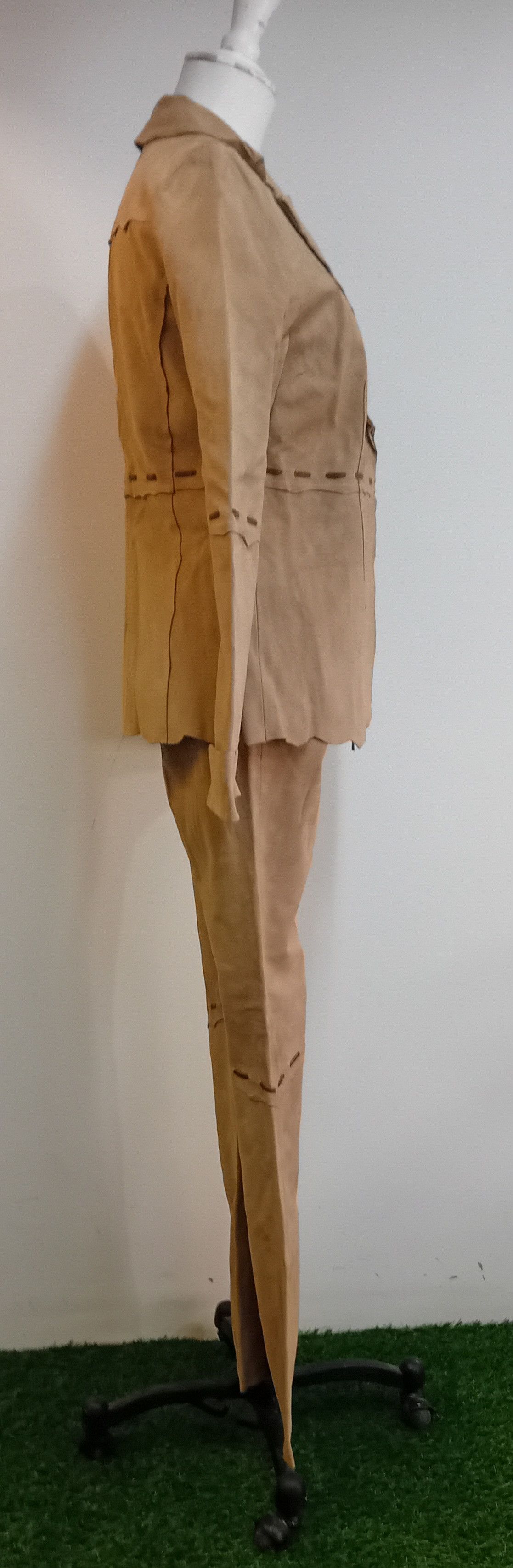 Other A°B°/SOUL° Archive Nude Suede Leather Suit (Blazer+Pants) Size S / US 4 / IT 40 - 3 Thumbnail