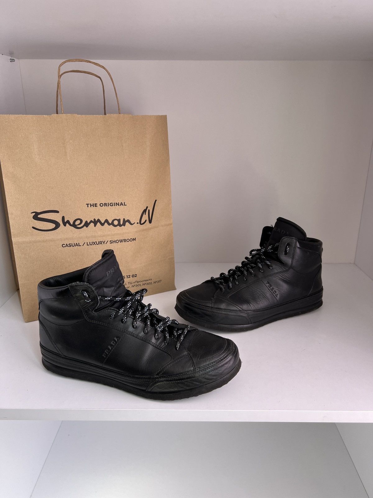 Prada × Vintage Vintage Prada High Cut Sneakers Men's Size US 8 / EU 41 - 7 Thumbnail