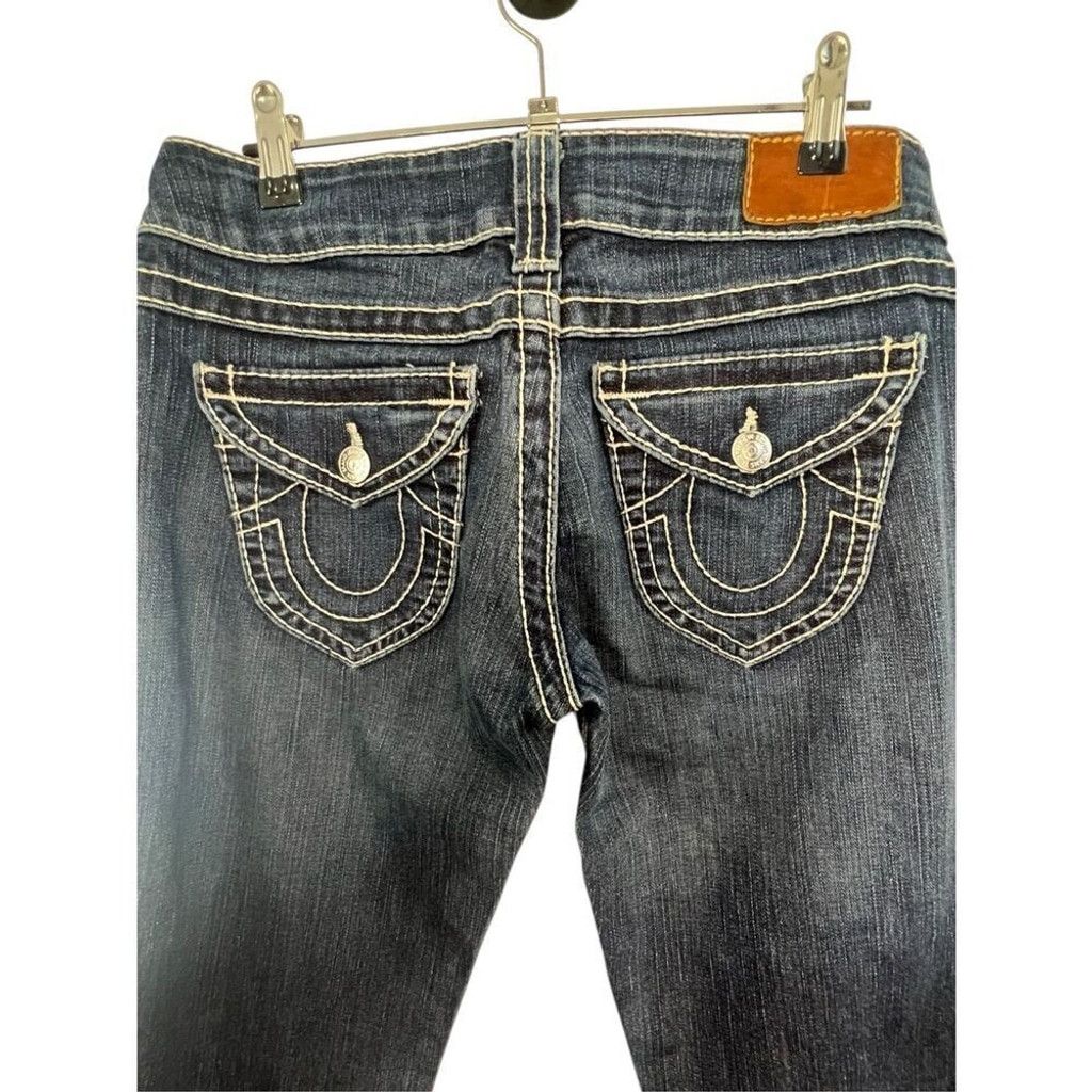 True Religion True Religion Low Rise Dark Wash Flared Denim Jeans Size 28" / US 6 / IT 42 - 5 Thumbnail