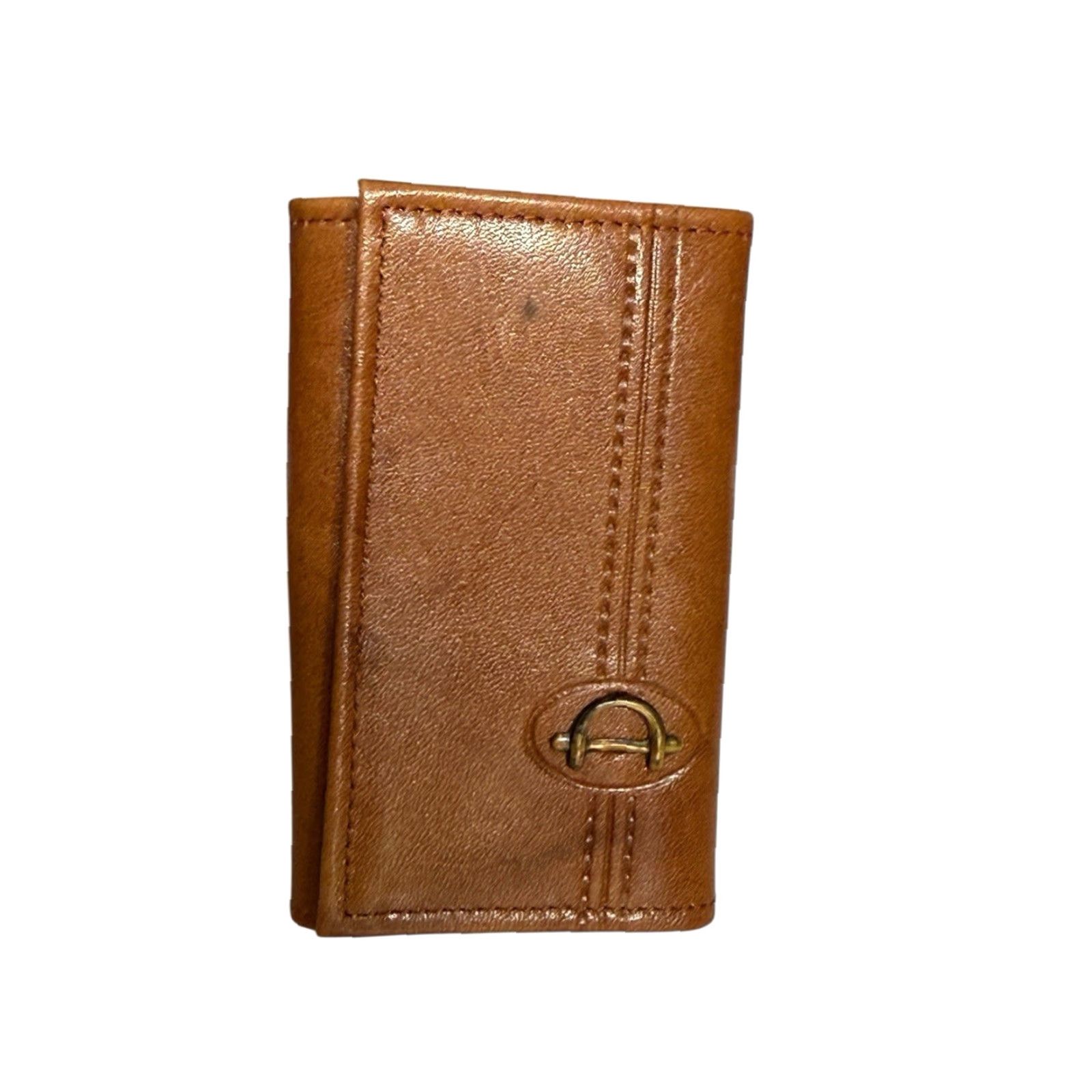 Vintage VINTAGE Buxton Key-Tainer Brown Leather & Gold Tone Case NOS Key Case Unisex S Brown 3.5 x 2.25 accessories Logo Womens/Mens Size ONE SIZE - 2 Thumbnail