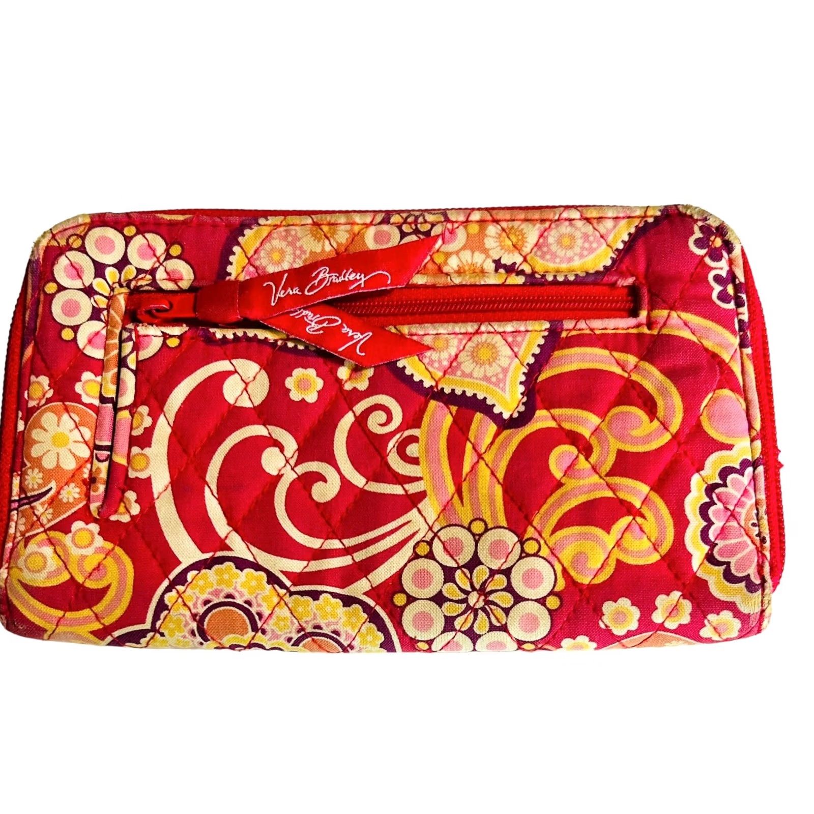 Vera Bradley Vera Bradley Raspberry Fizz Full Zip Wallet Wristlet Women's Pink Credit Cards Size ONE SIZE - 6 Thumbnail