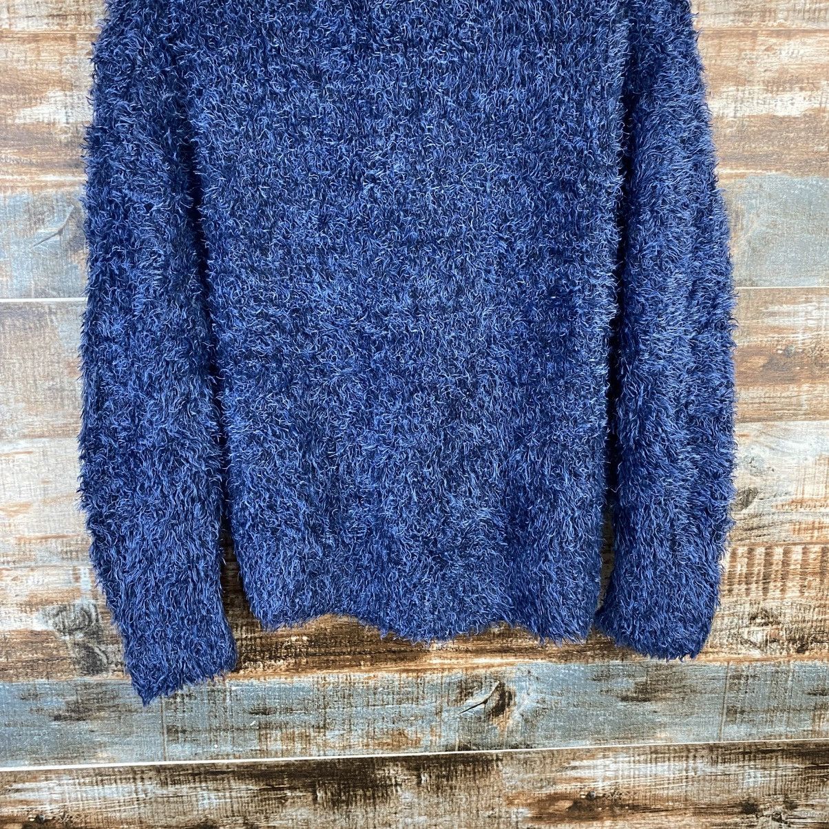 Japanese Brand DL Dirz Blue Fur shaggy Mohair Knitwear #C1057 Size M / US 6-8 / IT 42-44 - 14 Thumbnail