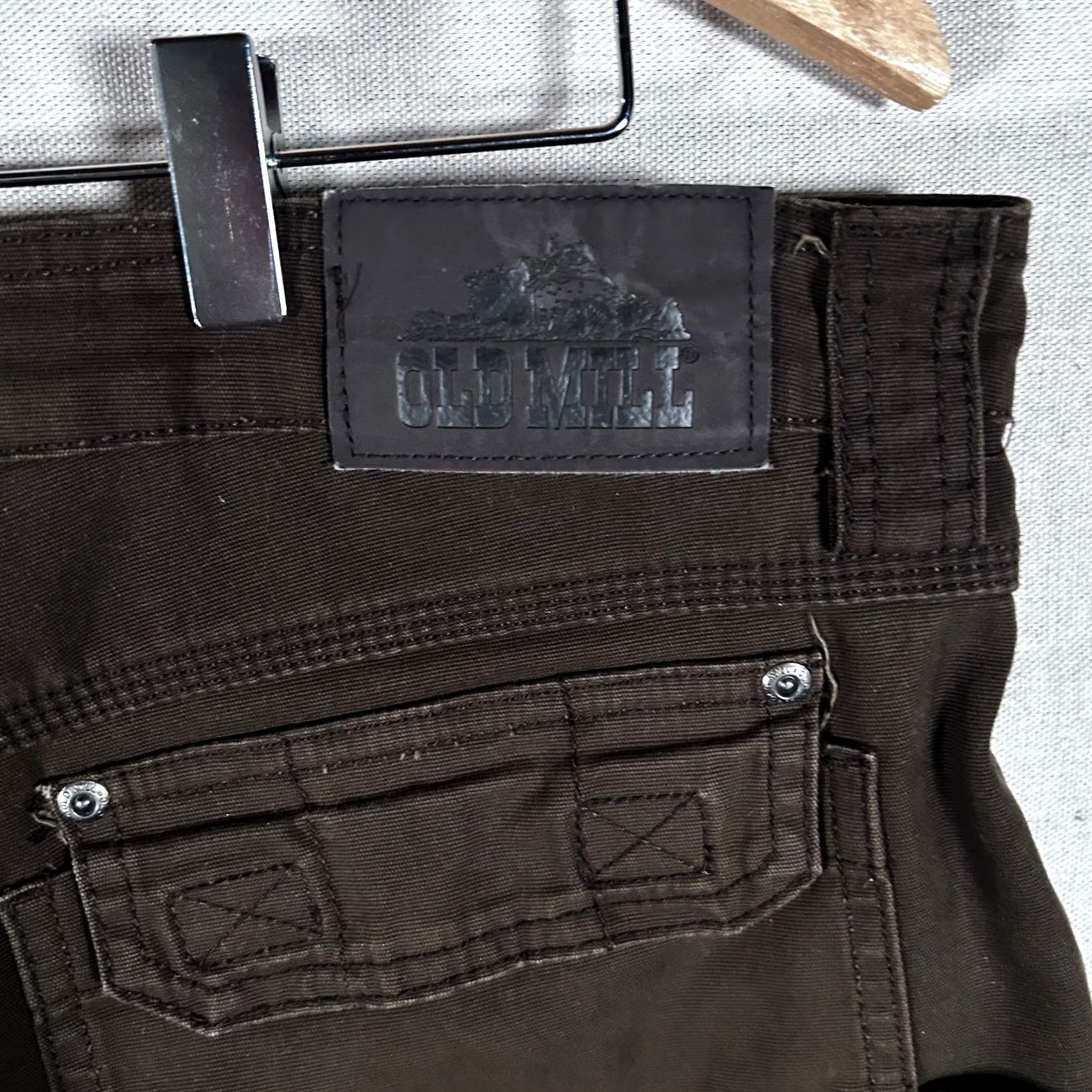 MILLY Old Mill Mens Cargo Pants 34x32 Work Brown Fleece Lined Style M1159S Size US 34 / EU 50 - 4 Thumbnail