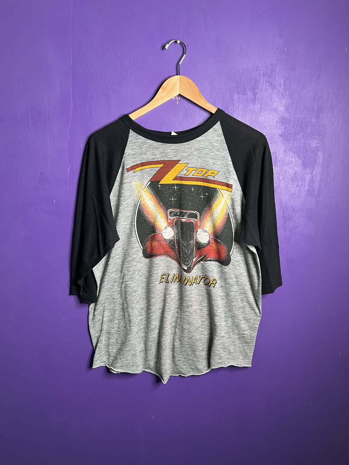 Band Tees × Vintage Vintage 1983 ZZ Top eliminator tour raglan t-shirt Size US XL / EU 56 / 4 - 1 Thumbnail