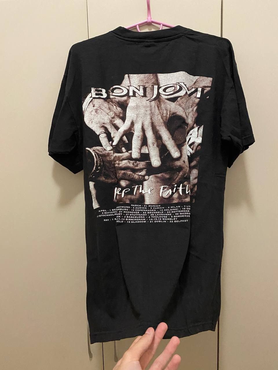 Band Tees × Bon Jovi × Vintage 1992 Vintage Bon Jovi Shirt Single Stitch Vintage Tour Size US XL / EU 56 / 4 - 3 Thumbnail