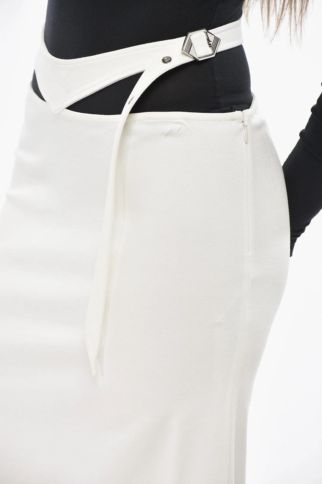 The Attico og1mm0426 Jersey Midi Skirt in White Size 28" / US 6 / IT 42 - 3 Thumbnail
