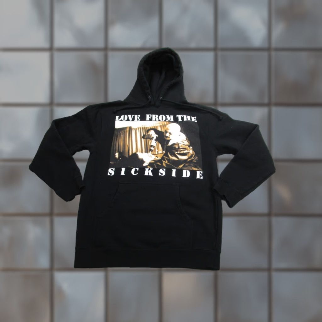 Vintage Psycho Realm Hoodie Mens Small Black Graphic Print Pullover with Front Kangaroo Pocket Hooded Sweatshirt Size US S / EU 44-46 / 1 - 1 Thumbnail