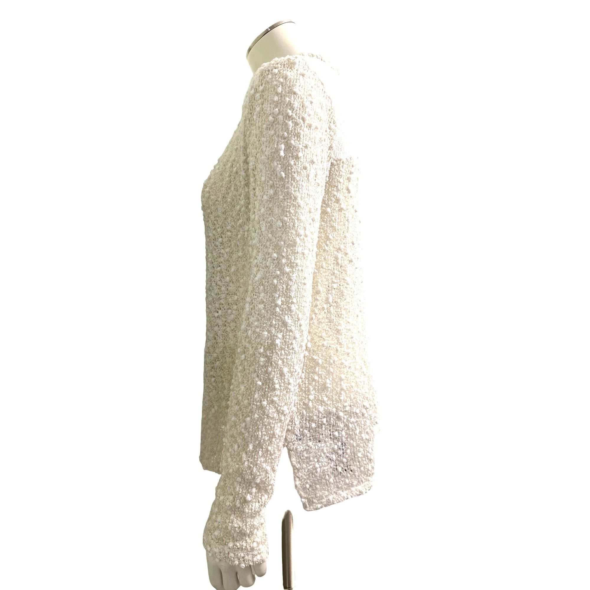 Aeropostale Aeropostale Sexy Sheer Sparkly Cream Cardigan Sweater Size M Size M / US 6-8 / IT 42-44 - 2 Thumbnail