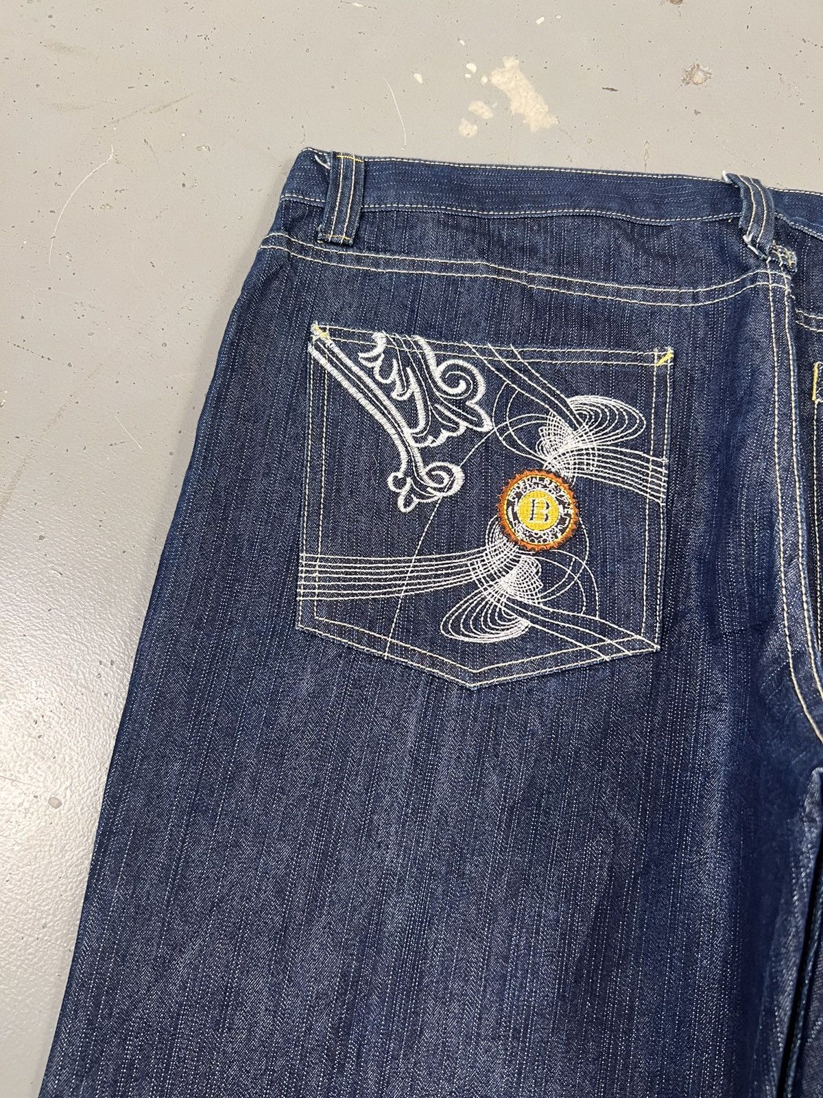 Vintage Vintage raw blue crazy embroidered denim jort Size US 34 / EU 50 - 8 Thumbnail