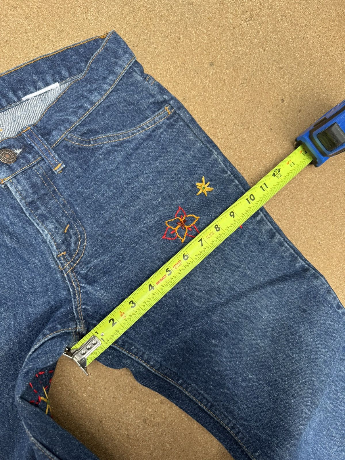 Levi's Vtg 80’s Levi’s 684 Orange Tab Bellbottom Floral Jeans 28x29 Size US 28 / EU 44 - 13 Thumbnail