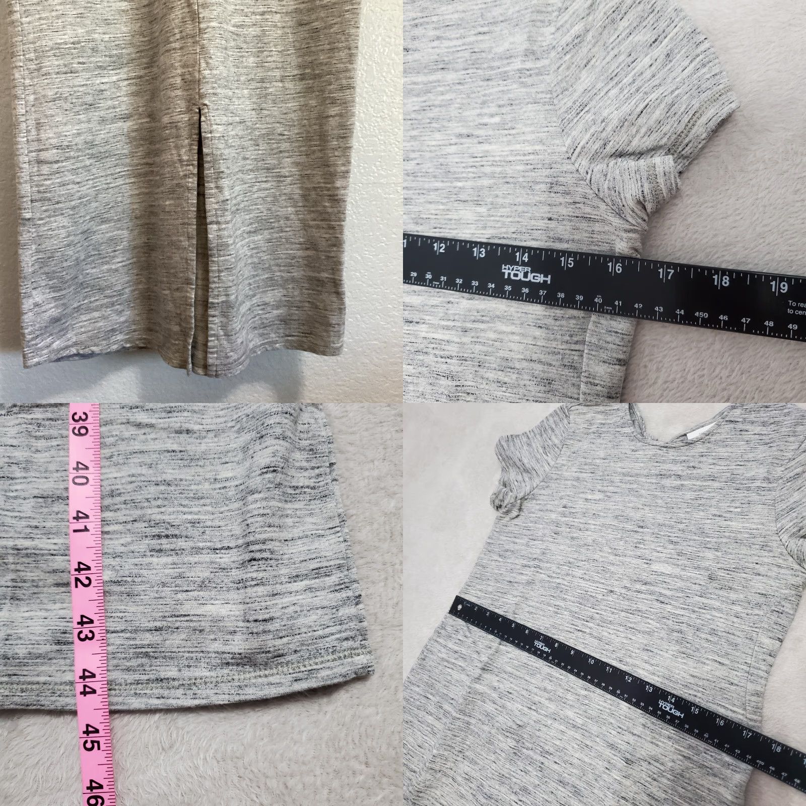 J. Jill J Jill Pure Jill Midi Dress Women S Heather Gray Short Sleeve Pockets Minimalist Size 28" / US 6 / IT 42 - 8 Thumbnail
