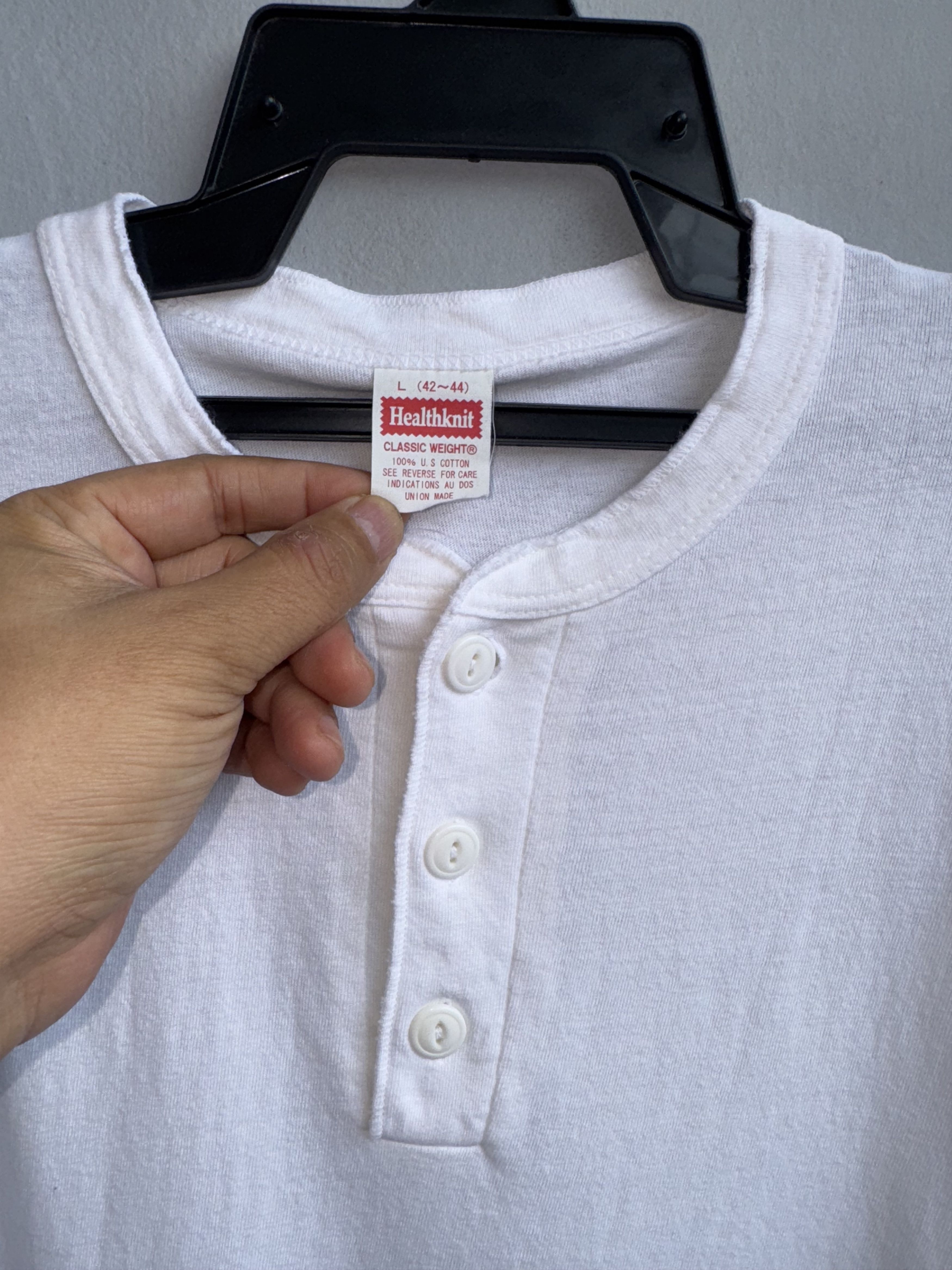 Vintage Union Made Healthknit Plain Half Buttoned Vintage Shirt Size US L / EU 52-54 / 3 - 2 Thumbnail