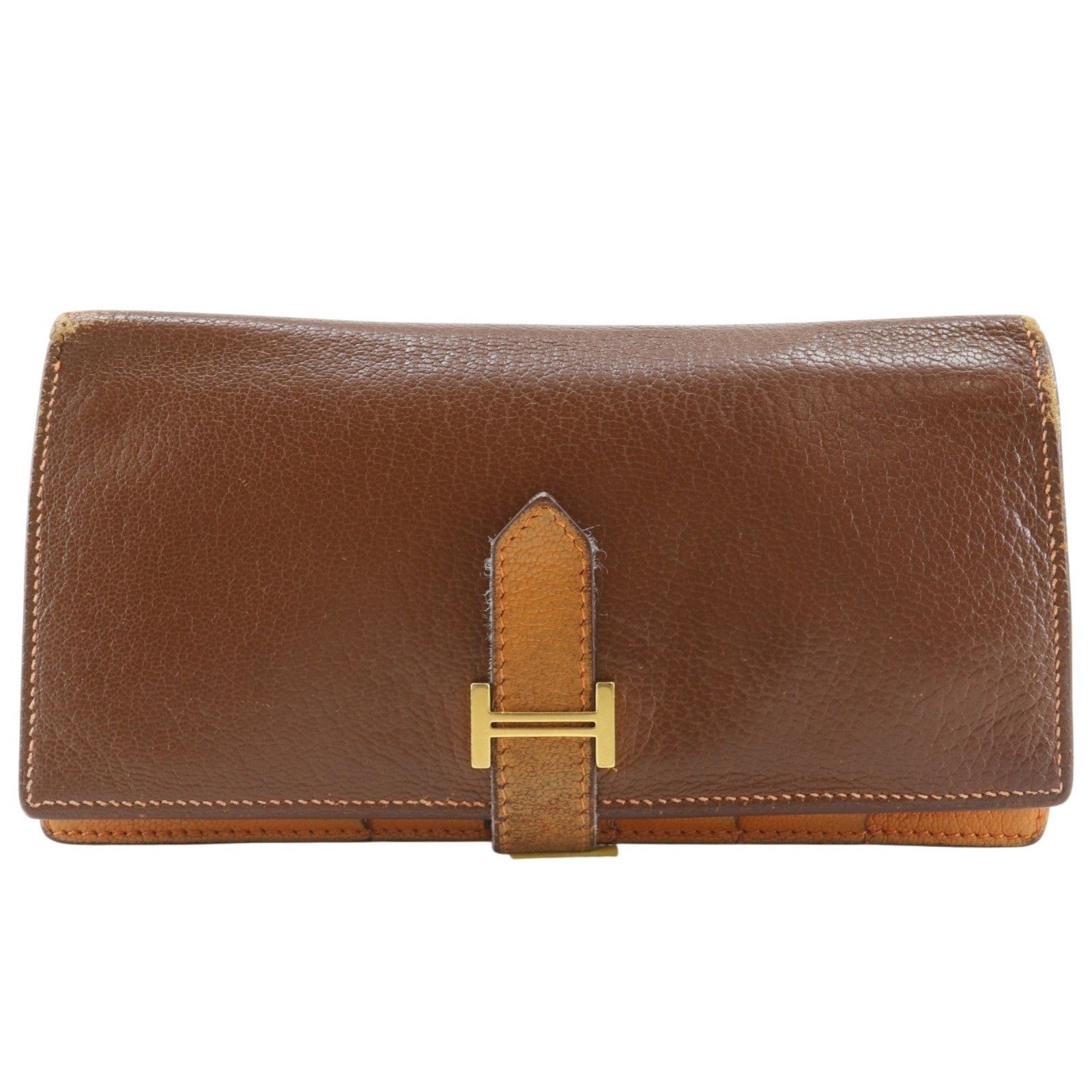 Hermes Hermes Hermes Bearn Soufflet Chevre Long Wallet Leather Long Wallet Stamp M (2009) DUTY FREE for USA Size ONE SIZE - 1 Thumbnail