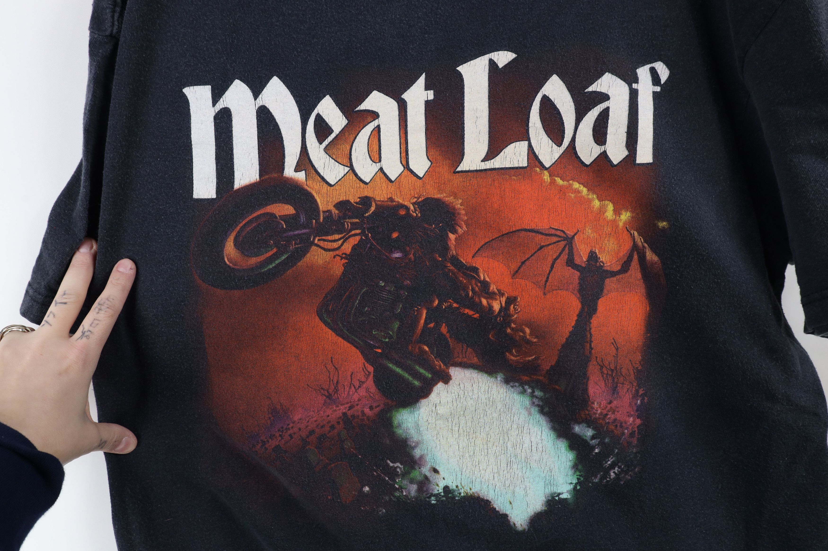 Vintage Vintage 2002 Tour Meat Loaf Band Short Sleeve T-Shirt Black Size US XXL / EU 58 / 5 - 4 Thumbnail