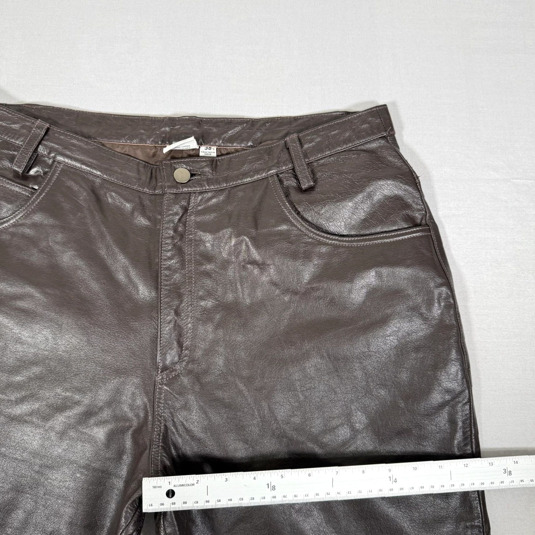 Vintage VINTAGE Wilsons Leather Pants Mens 38x36 Brown Bootcut Lined Motorcycle Biker Ride Leather Pants Mens Brown 90s Size US 38 / EU 54 - 7 Thumbnail