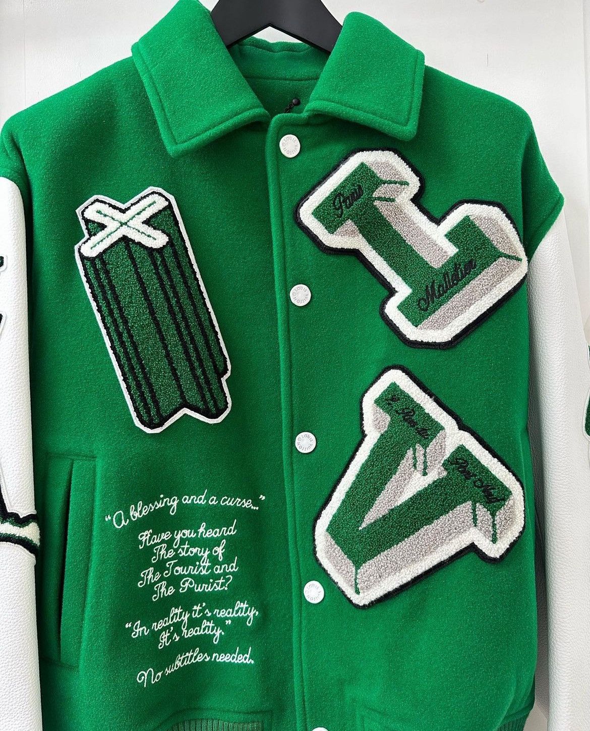 Louis Vuitton Louis Vuitton FW21 Green & White Varsity Jacket Size US M / EU 48-50 / 2 - 3 Thumbnail