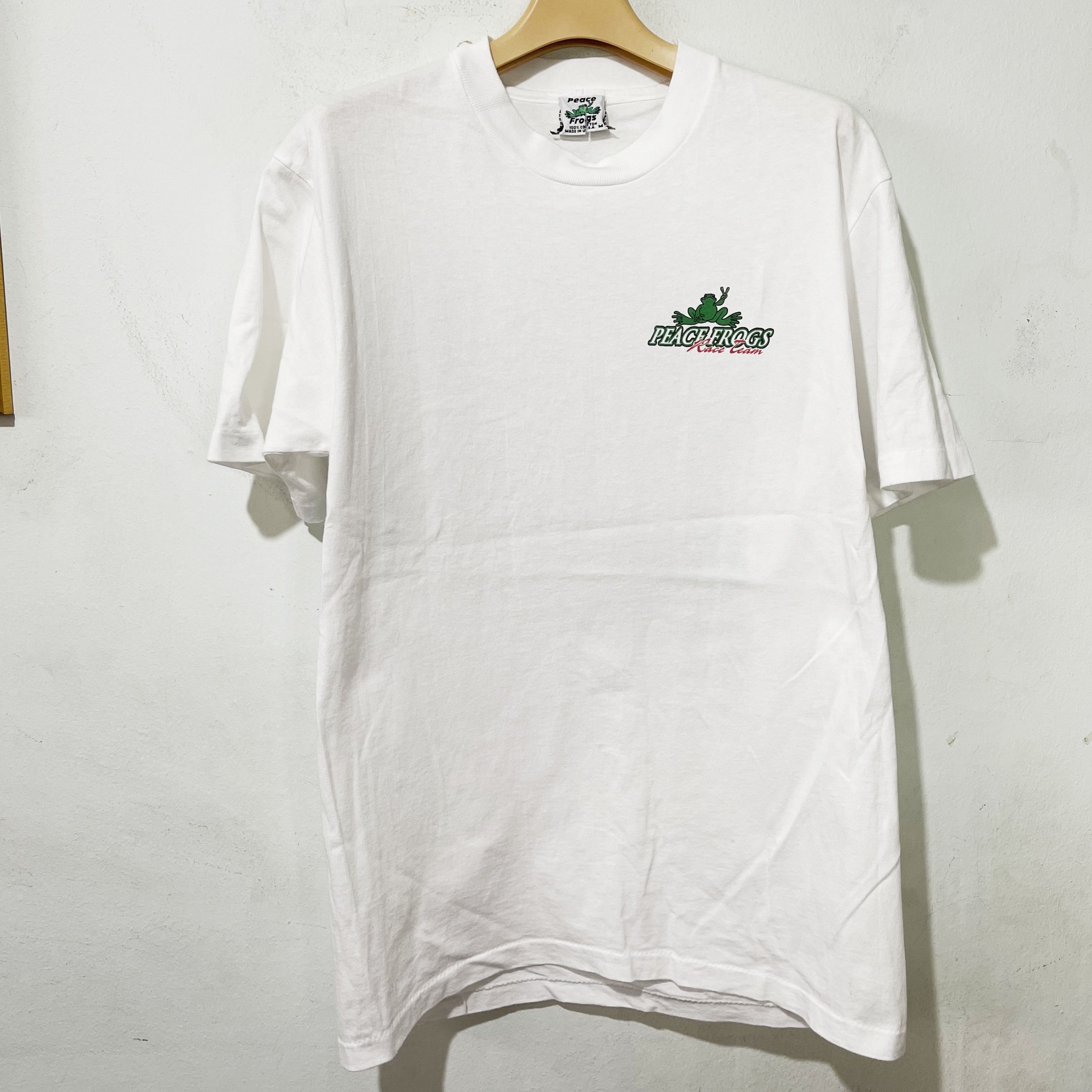 Vintage Vintage 90s Peace Frogs Race Team T-Shirt Size US M / EU 48-50 / 2 - 3 Thumbnail