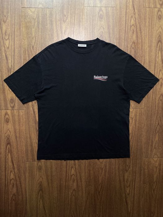 Balenciaga Balenciaga Campaign Logo Black Oversize Tee | Grailed