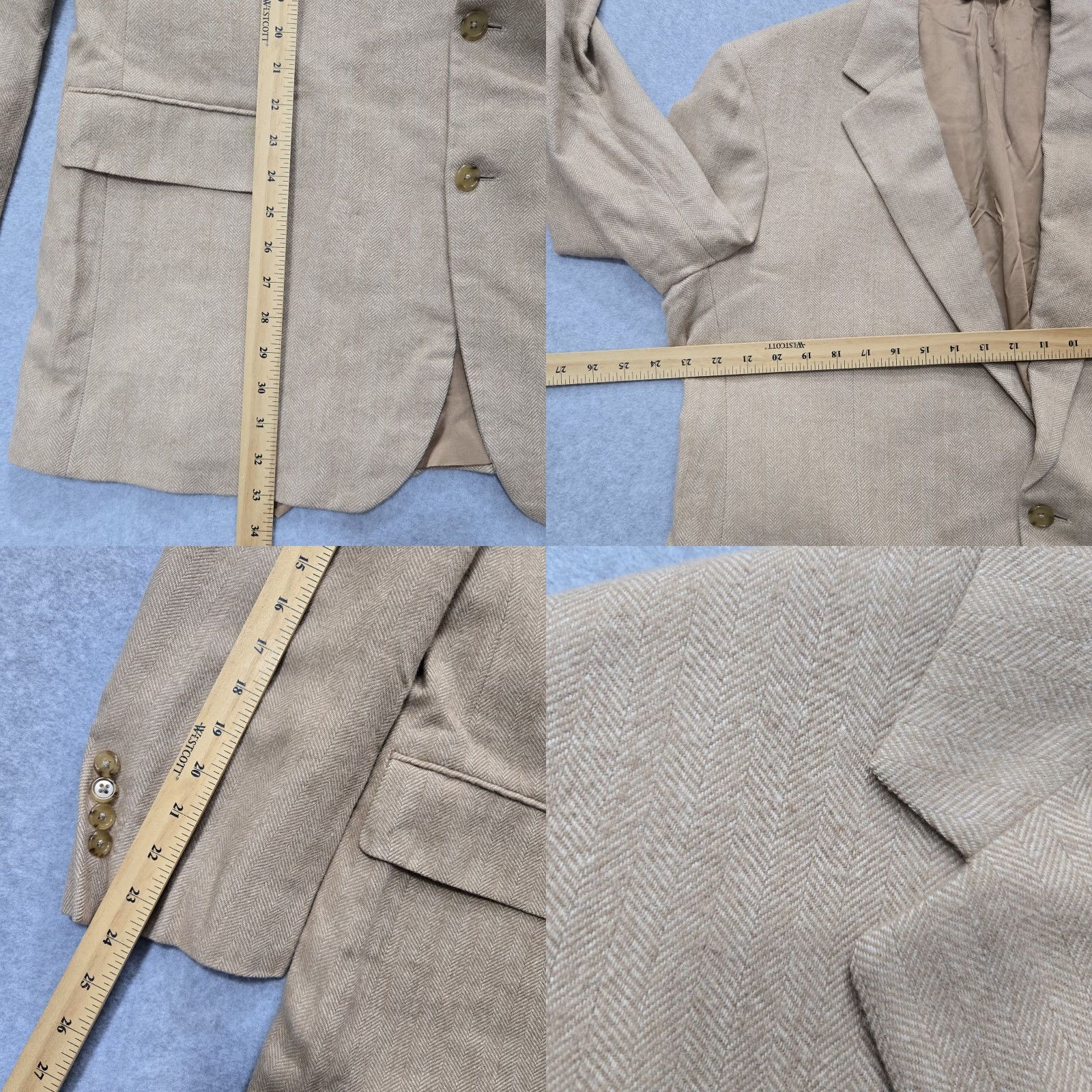 Brooks Brothers Brooks Brothers Blazer Mens 46 Camel Hair Herringbone Sport Coat Jacket Beige 3-in-1 Button Size 46R - 8 Thumbnail