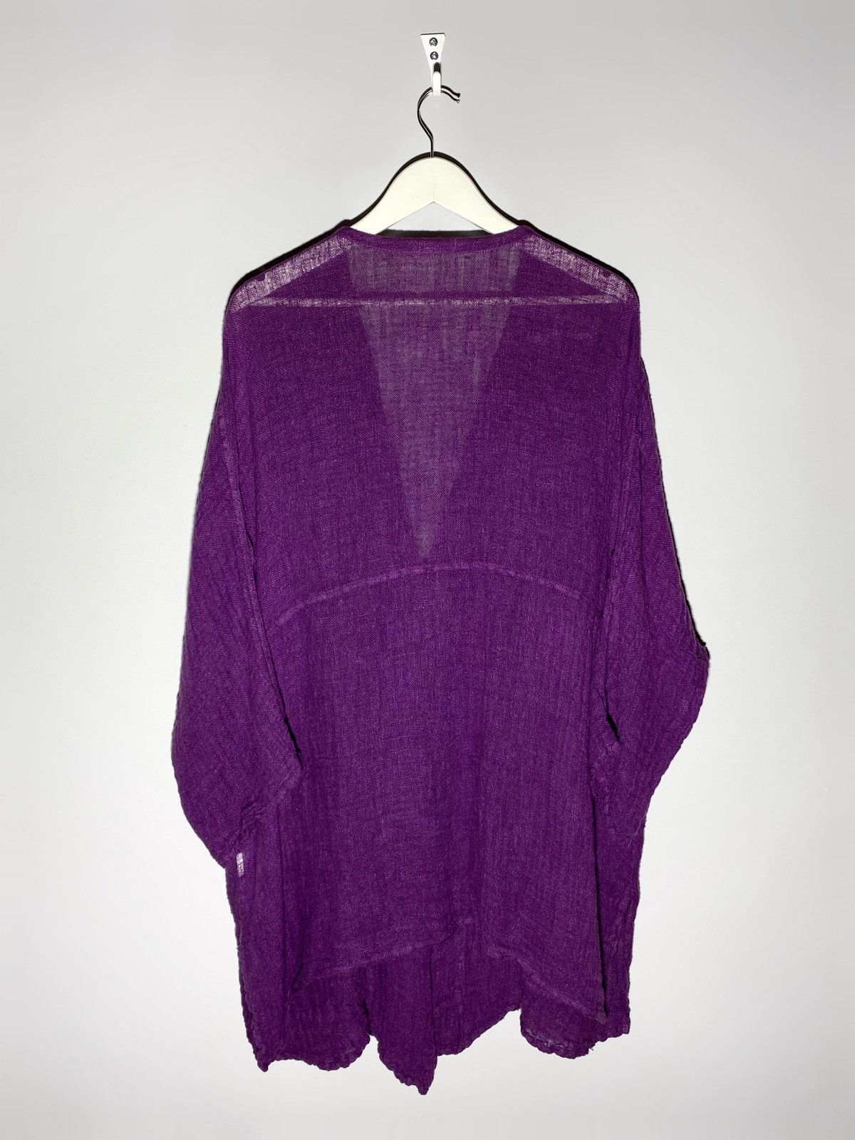 Other Grizas Lightweight Purple Linen Cardigan Size L / US 10 / IT 46 - 2 Thumbnail
