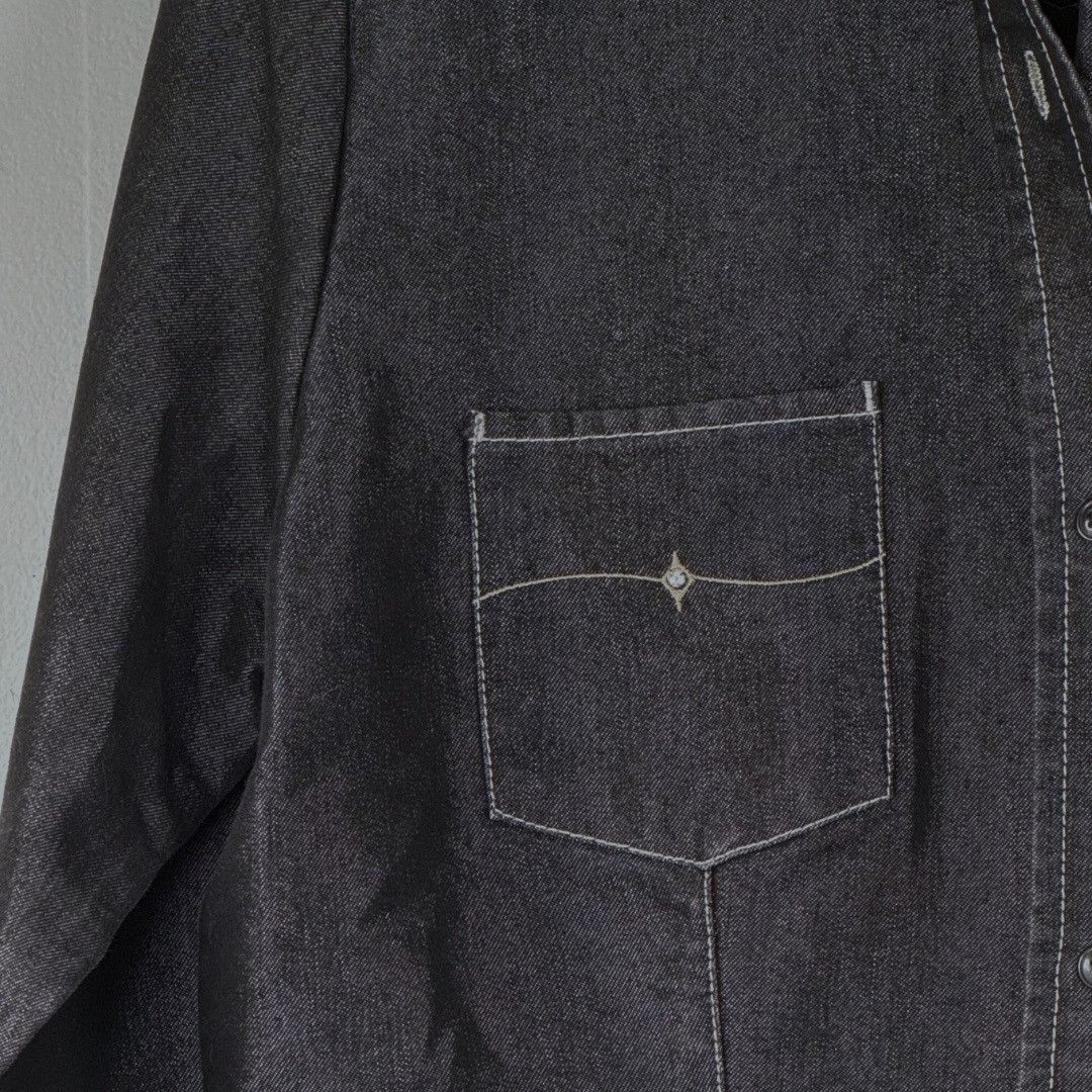 Other Vintage 90s Western Rancher Black Denim Jacket Shirt NY Jean Size L / US 10 / IT 46 - 8 Thumbnail
