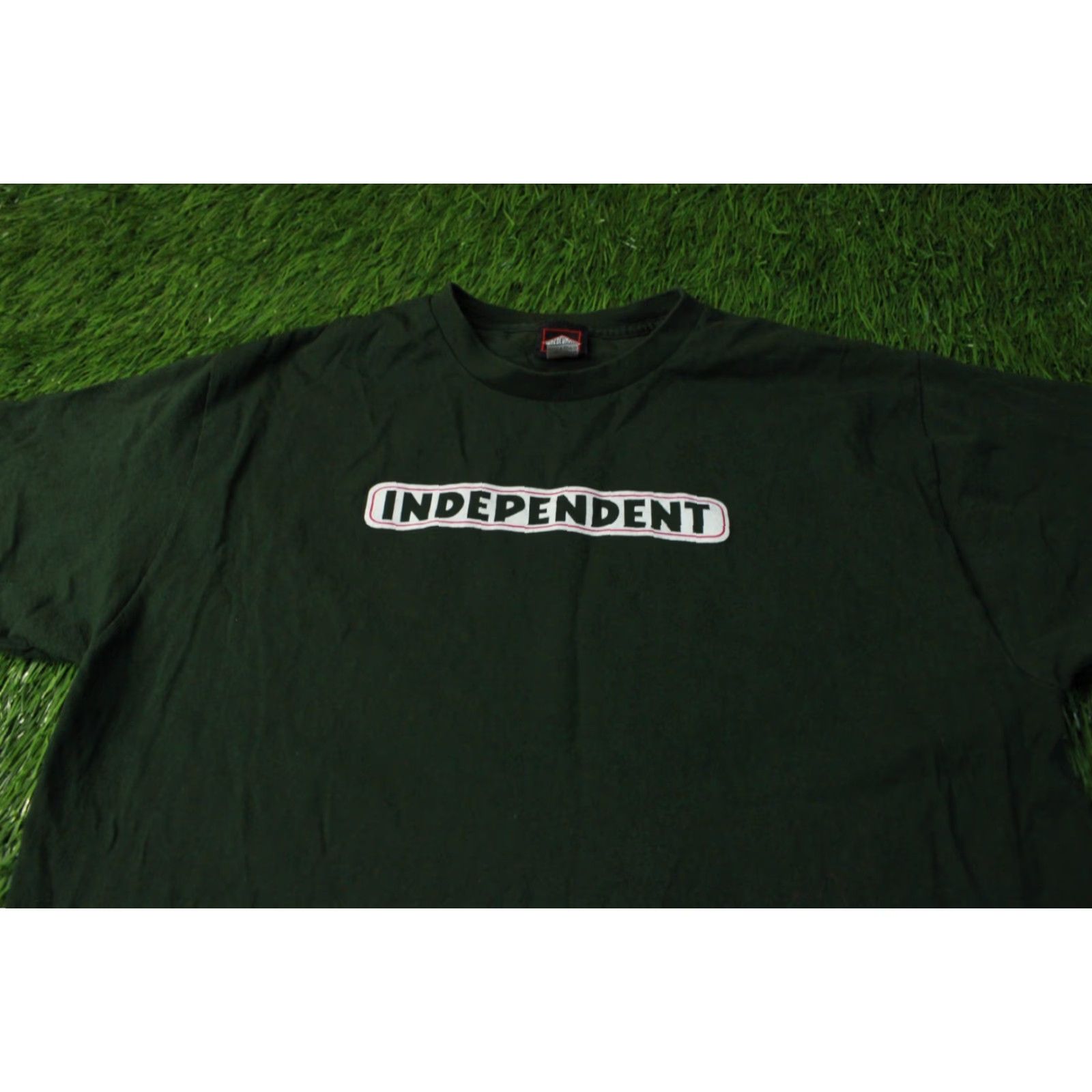Vintage Independent Men Jersey T-Shirt Classic Short Sleeve Crew Neck L Dark Green Size L Size US L / EU 52-54 / 3 - 2 Thumbnail