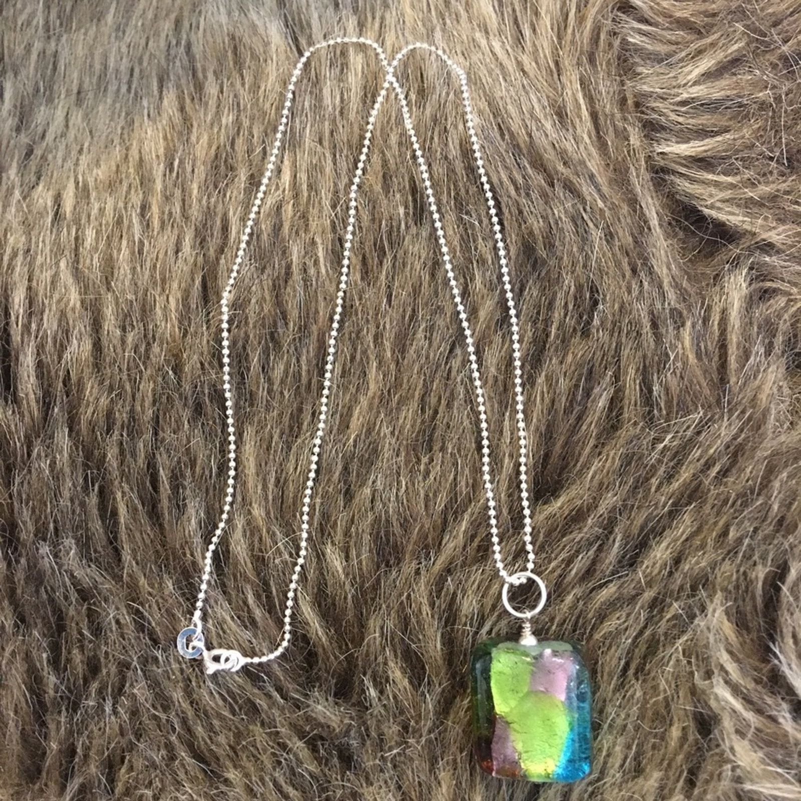 Handmade Handcrafted glass pendant on 925 sterling chain Size ONE SIZE - 7 Thumbnail