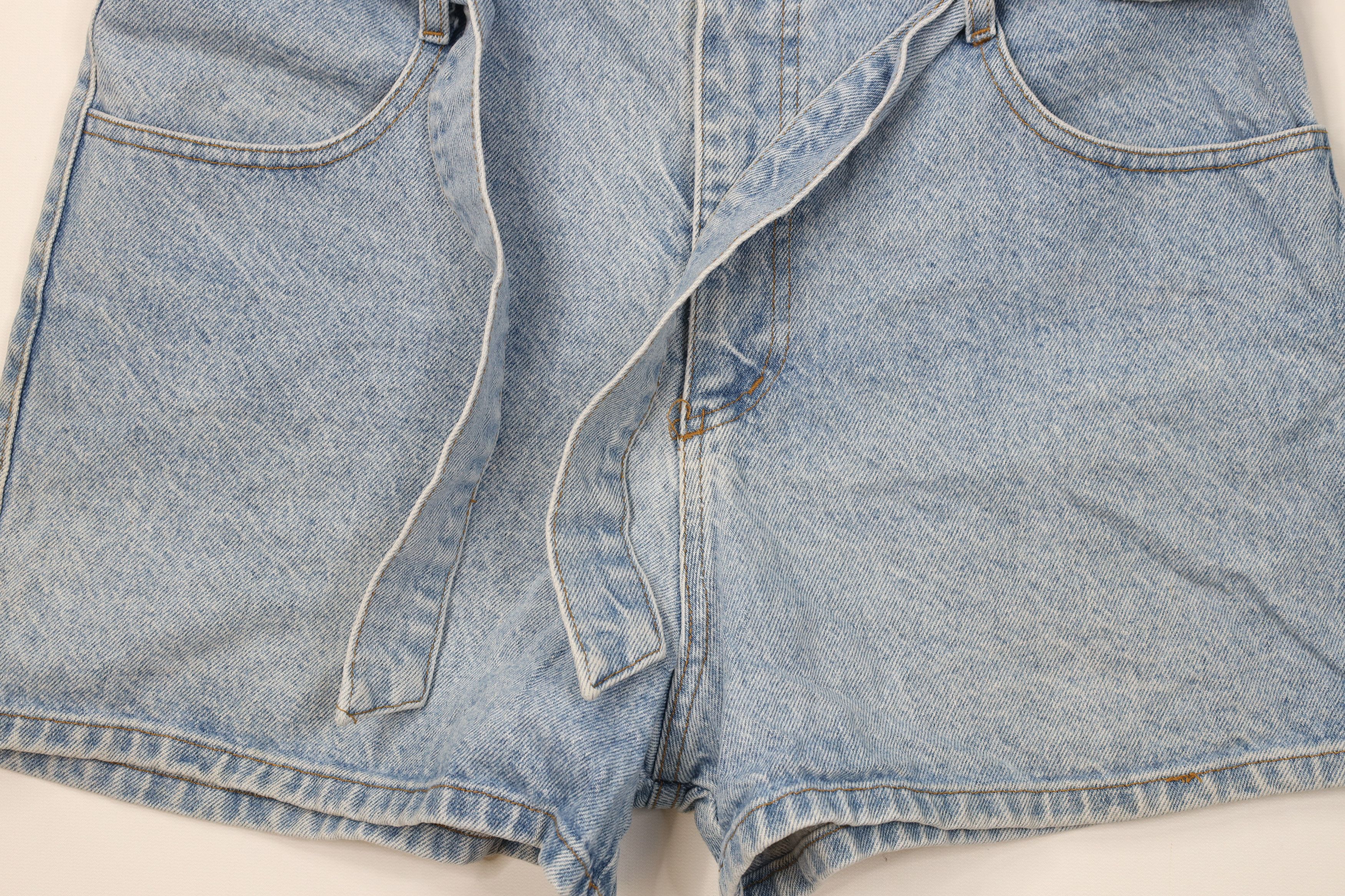 Vintage Vintage 90s Streetwear Tie Front Denim Jean Shorts USA Size 34" / US 12 / IT 48 - 3 Thumbnail