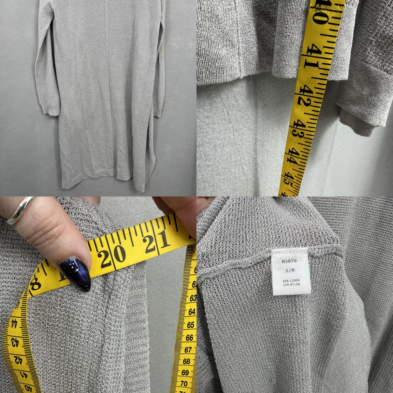 Vintage Kerisma Cardigan Sweater Women Small Knit Gray Open Quiet Luxury Minimalist Size S / US 4 / IT 40 - 9 Thumbnail