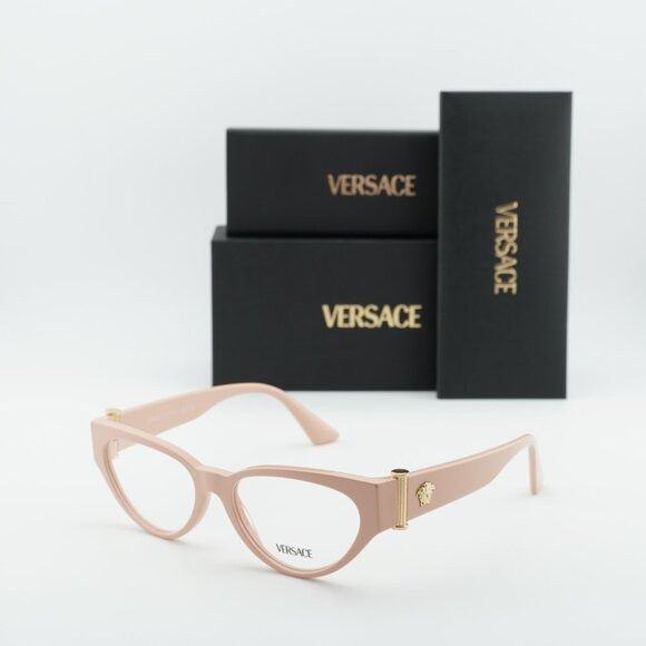 Versace Versace VE3366 5494 Eyeglasses Nude 53mm Cat Eye Frame Size ONE SIZE - 9 Thumbnail
