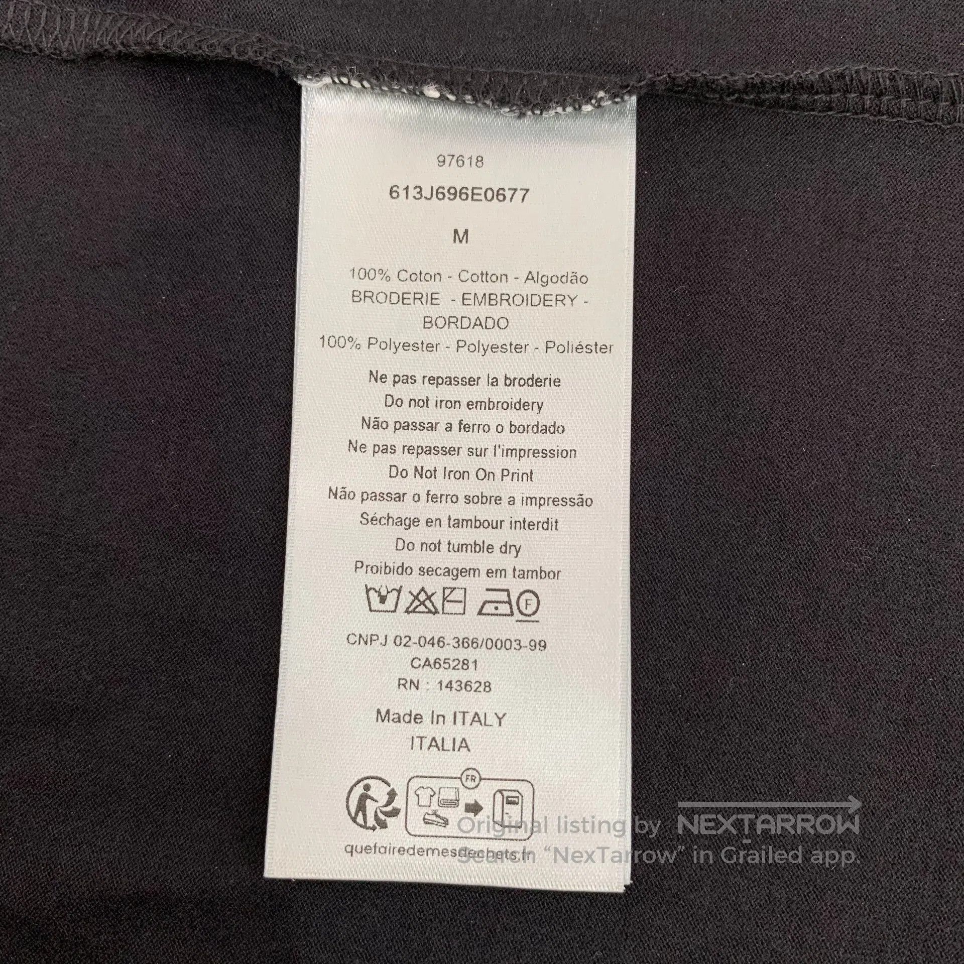 Dior Dior Black badge embroidery cotton round neck short sleeve Size US M / EU 48-50 / 2 - 7 Thumbnail